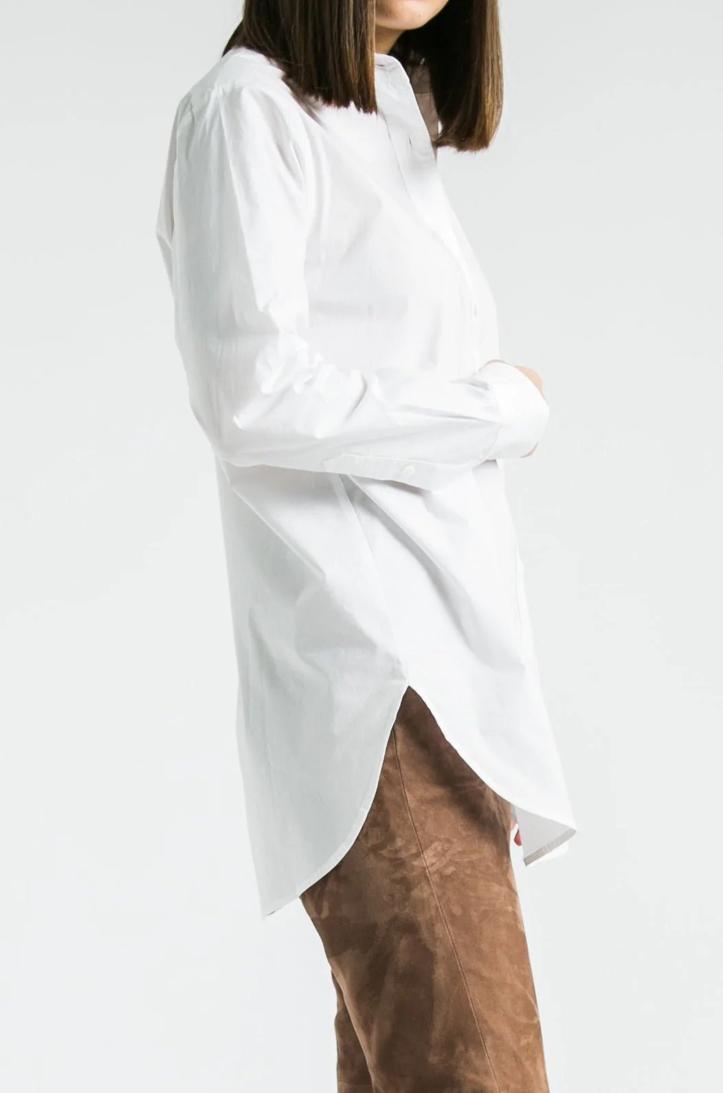 RAGUSA ROUNDED COLLARED SHIRT IN COTTON STRETCH - Image 2