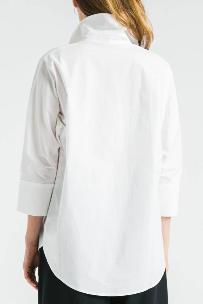 DOLMAN SLEEVE SHIRT IN COTTON POPLIN STRETCH - Image 4