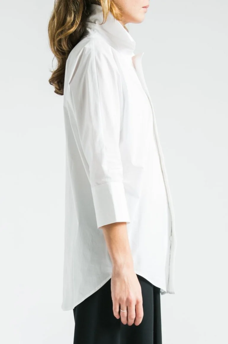 DOLMAN SLEEVE SHIRT IN COTTON POPLIN STRETCH - Image 5