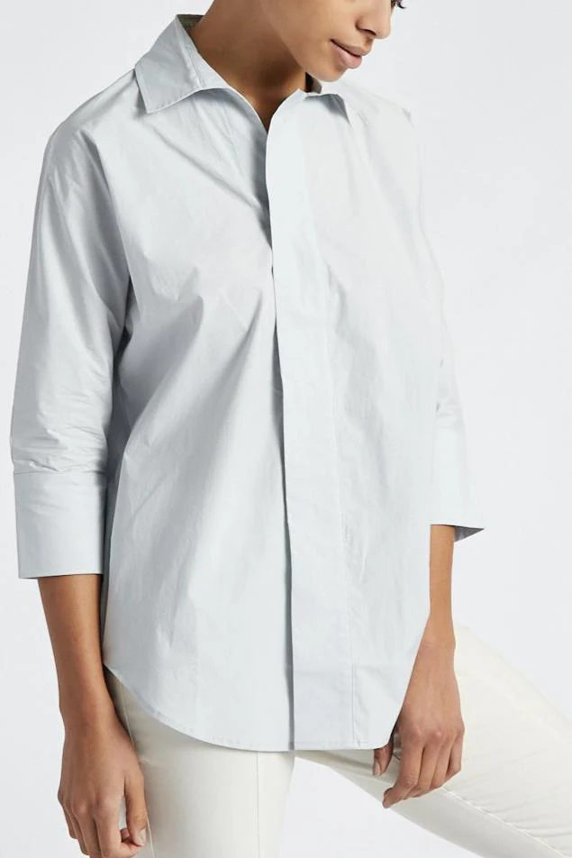 DOLMAN SLEEVE SHIRT IN COTTON POPLIN STRETCH - Image 6