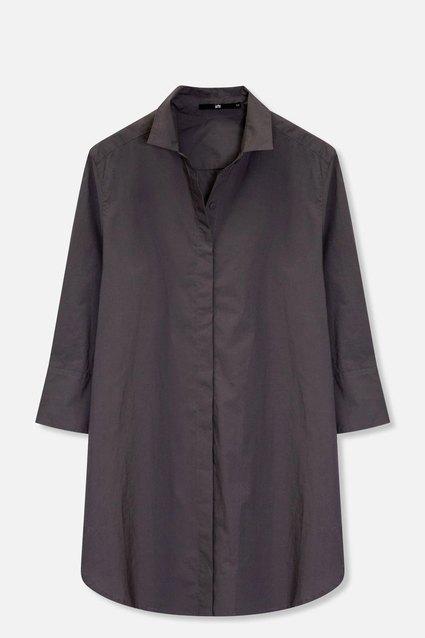SARLA LONG BUTTON DOWN SHIRT IN ITALIAN  POPLIN - Image 3