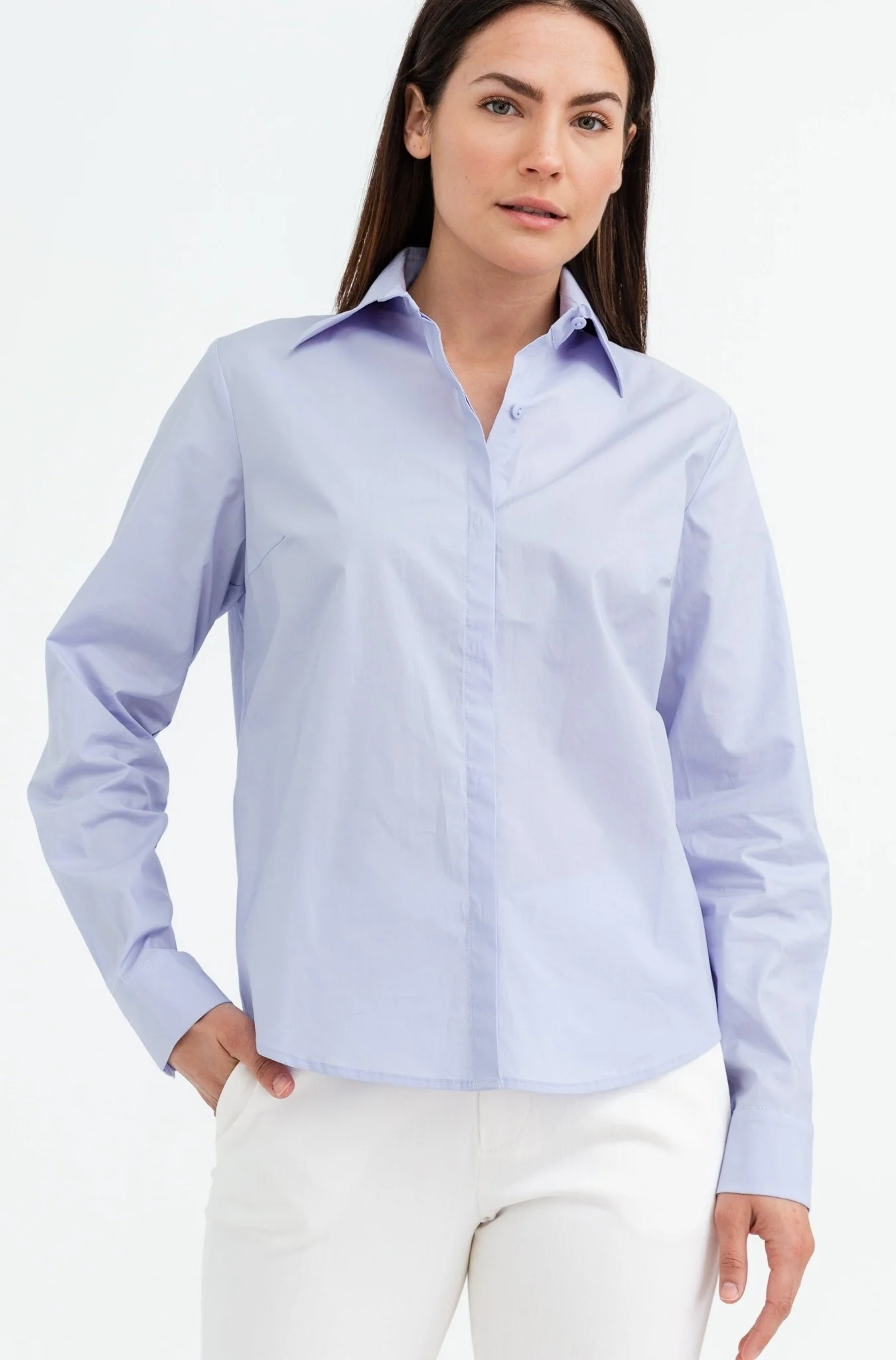 VIA SHIRT IN ITALIAN STRETCH POPLIN - Image 3
