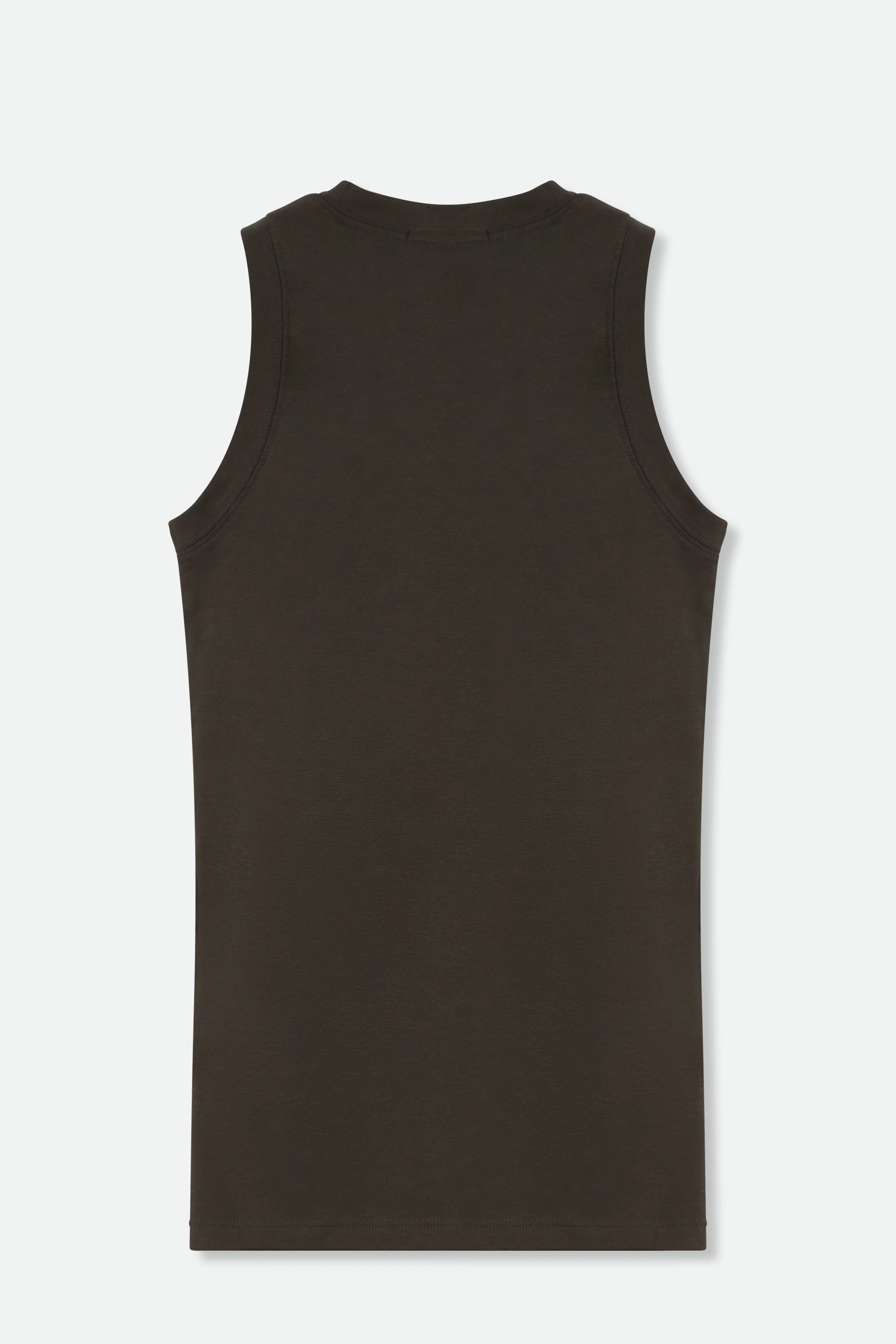 TUNIC LENGTH MUSCLE TANK IN PIMA COTTON STRETCH - FINAL FEW FIT SIZE 12 - Image 2