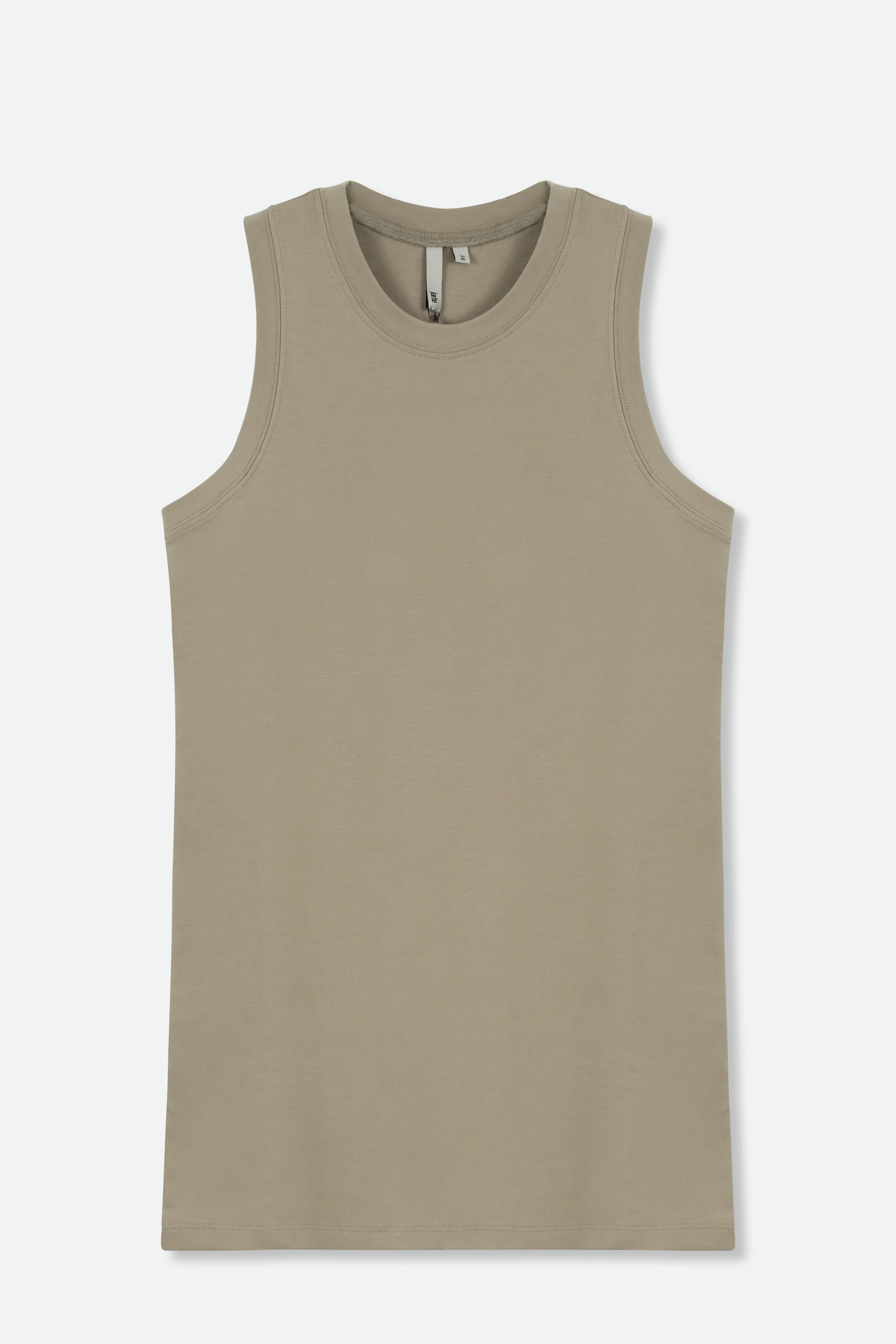 TUNIC LENGTH MUSCLE TANK IN PIMA COTTON STRETCH - Final Few Sizes US 8-10