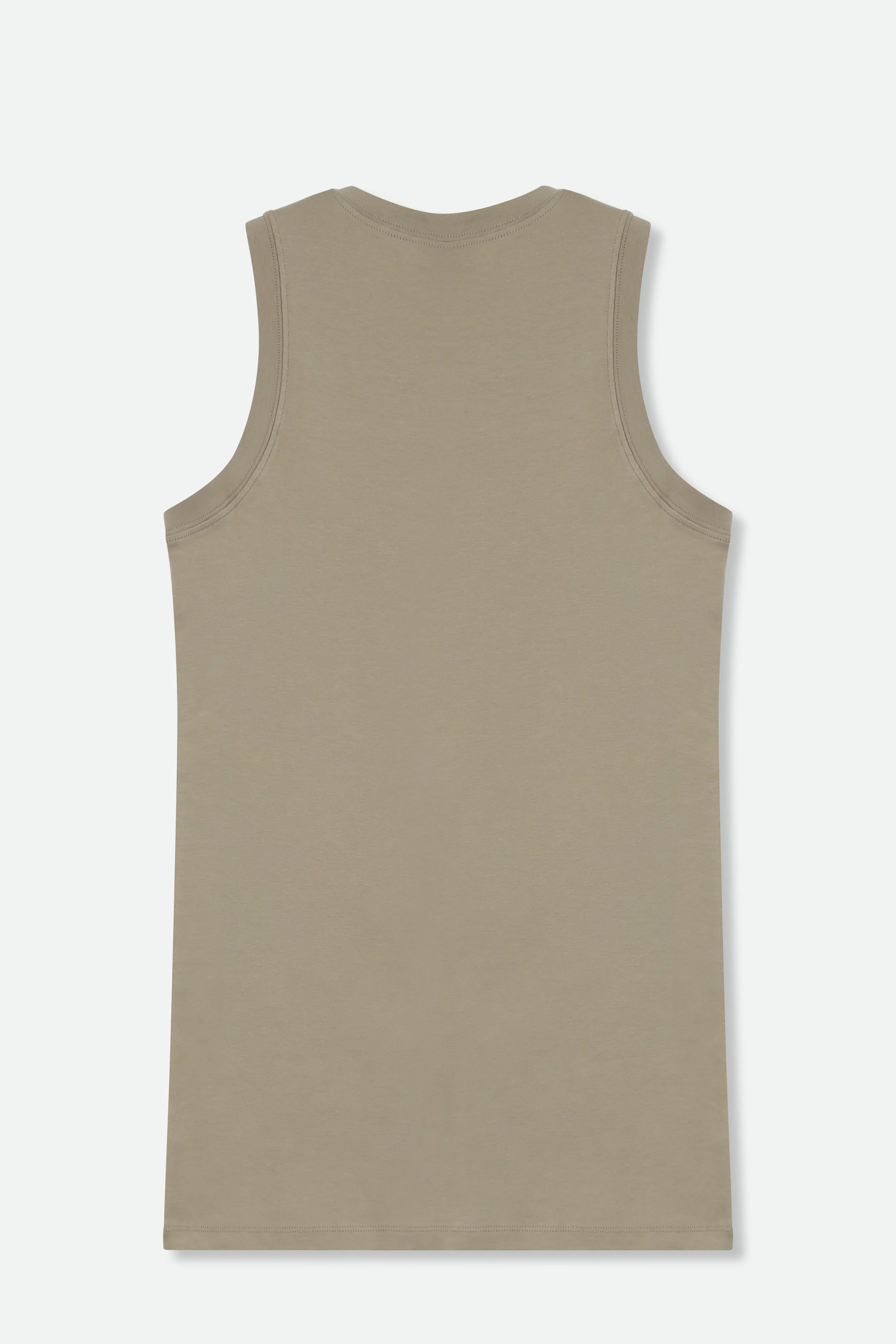 TUNIC LENGTH MUSCLE TANK IN PIMA COTTON STRETCH - Final Few Sizes US 8-10 - Image 2