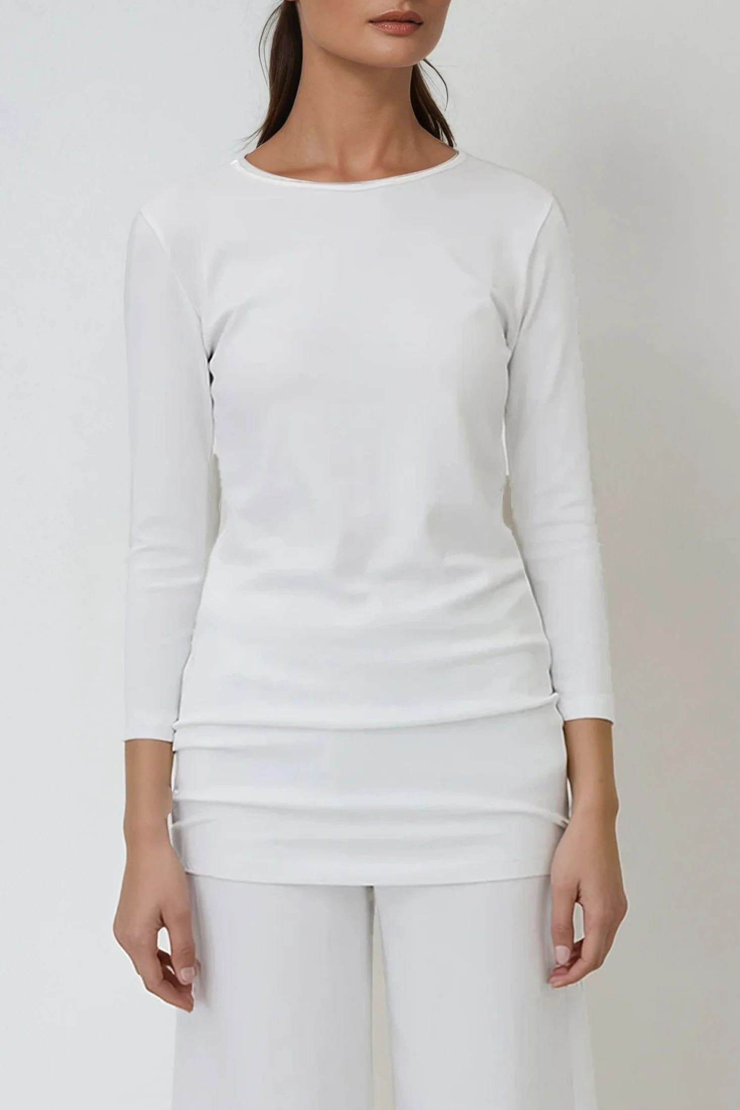BATEAU TUNIC 3/4 LENGTH SLEEVES IN PIMA COTTON STRETCH - Image 2