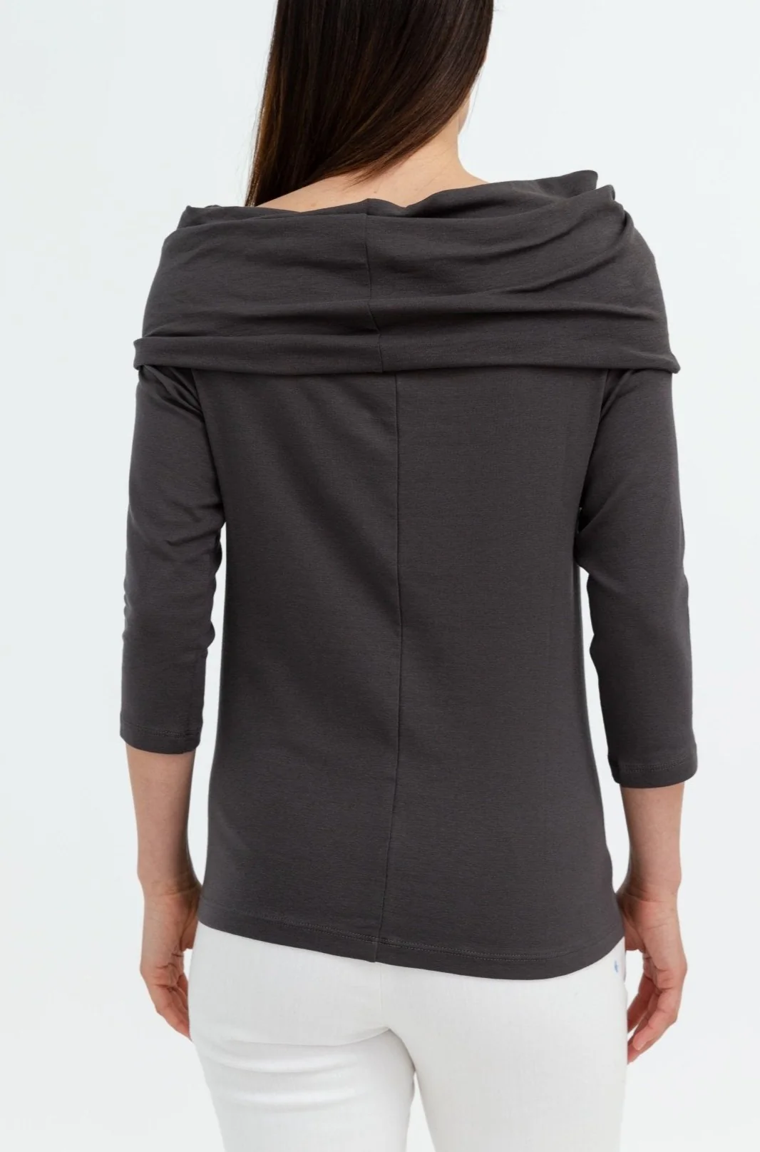 COWL SHOULDER TOP IN PIMA COTTON STRETCH - Image 4