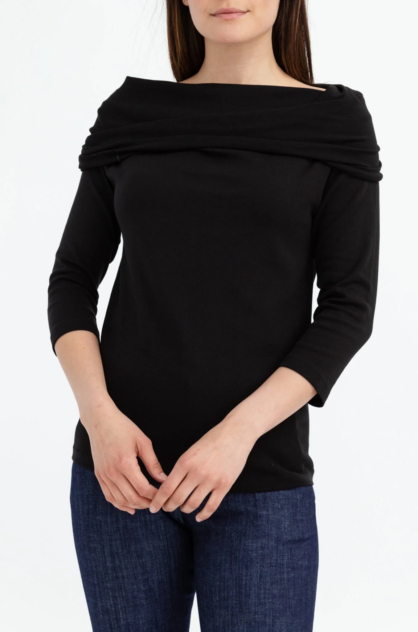 COWL SHOULDER TOP IN PIMA COTTON STRETCH - Image 5