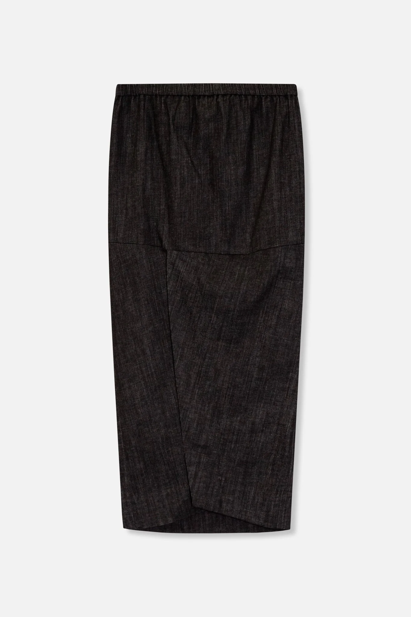 PISA LONG KICK PLEAT SKIRT IN STRETCH DENIM - Image 6
