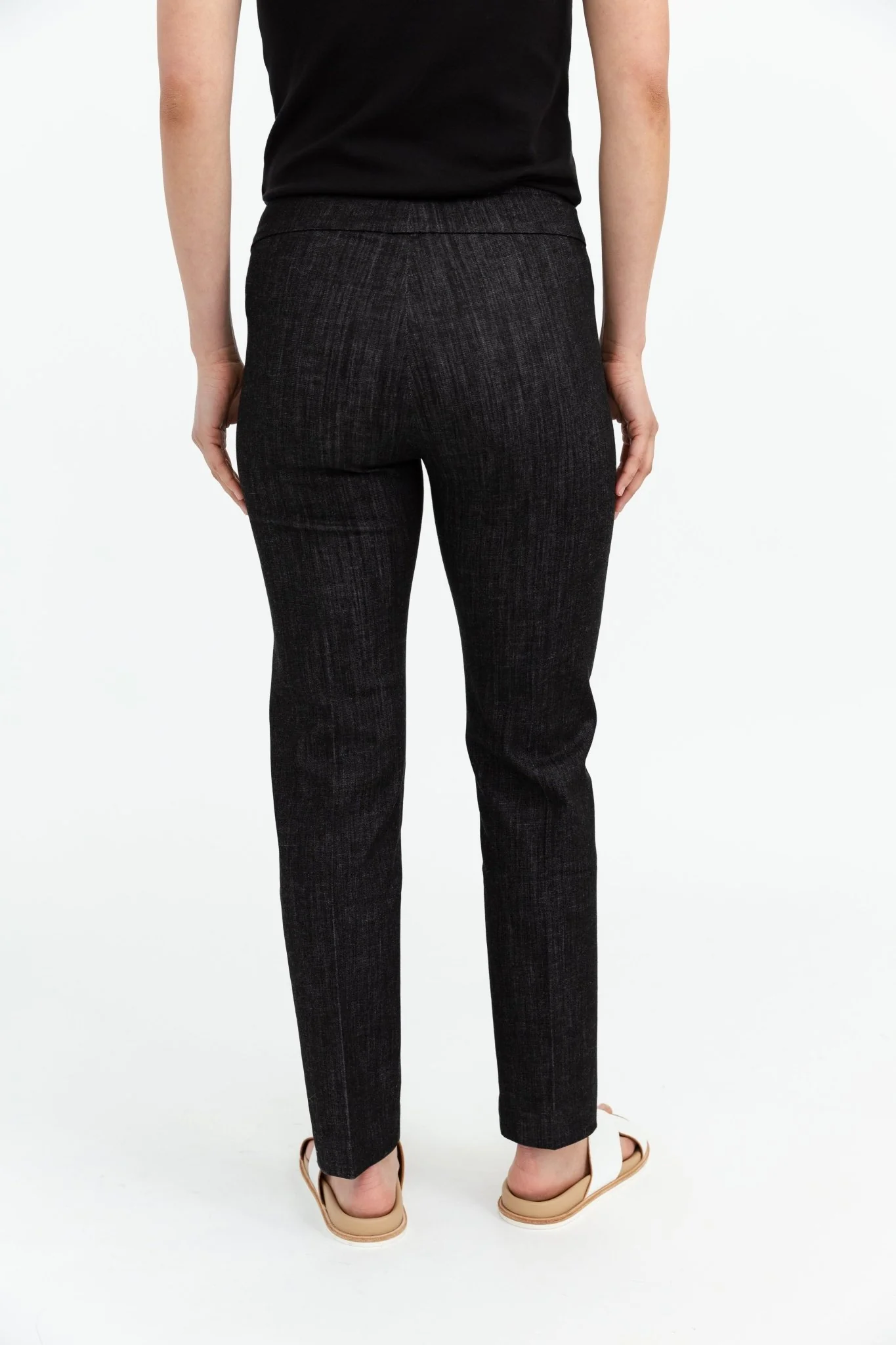 STRAIGHT LEG PIPER PULL-ON PANT IN STRETCH COTTON DENIM - Image 4