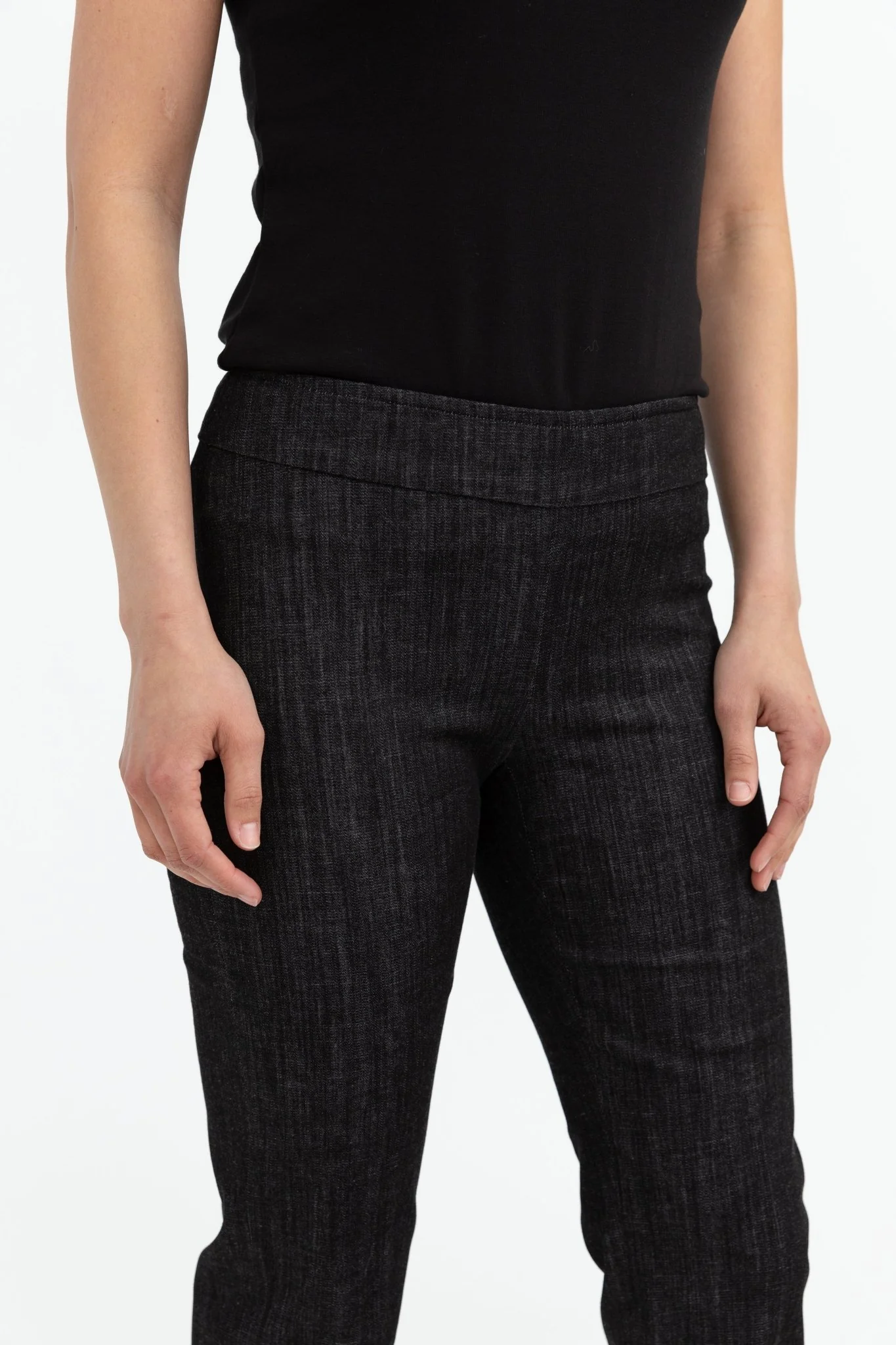 STRAIGHT LEG PIPER PULL-ON PANT IN STRETCH COTTON DENIM - Image 5