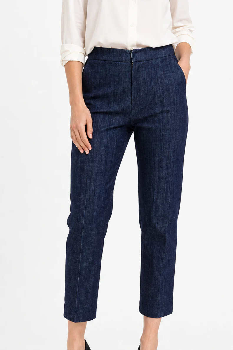PEYTON ANGLE POCKET TROUSER IN STRETCH DENIM - Image 4