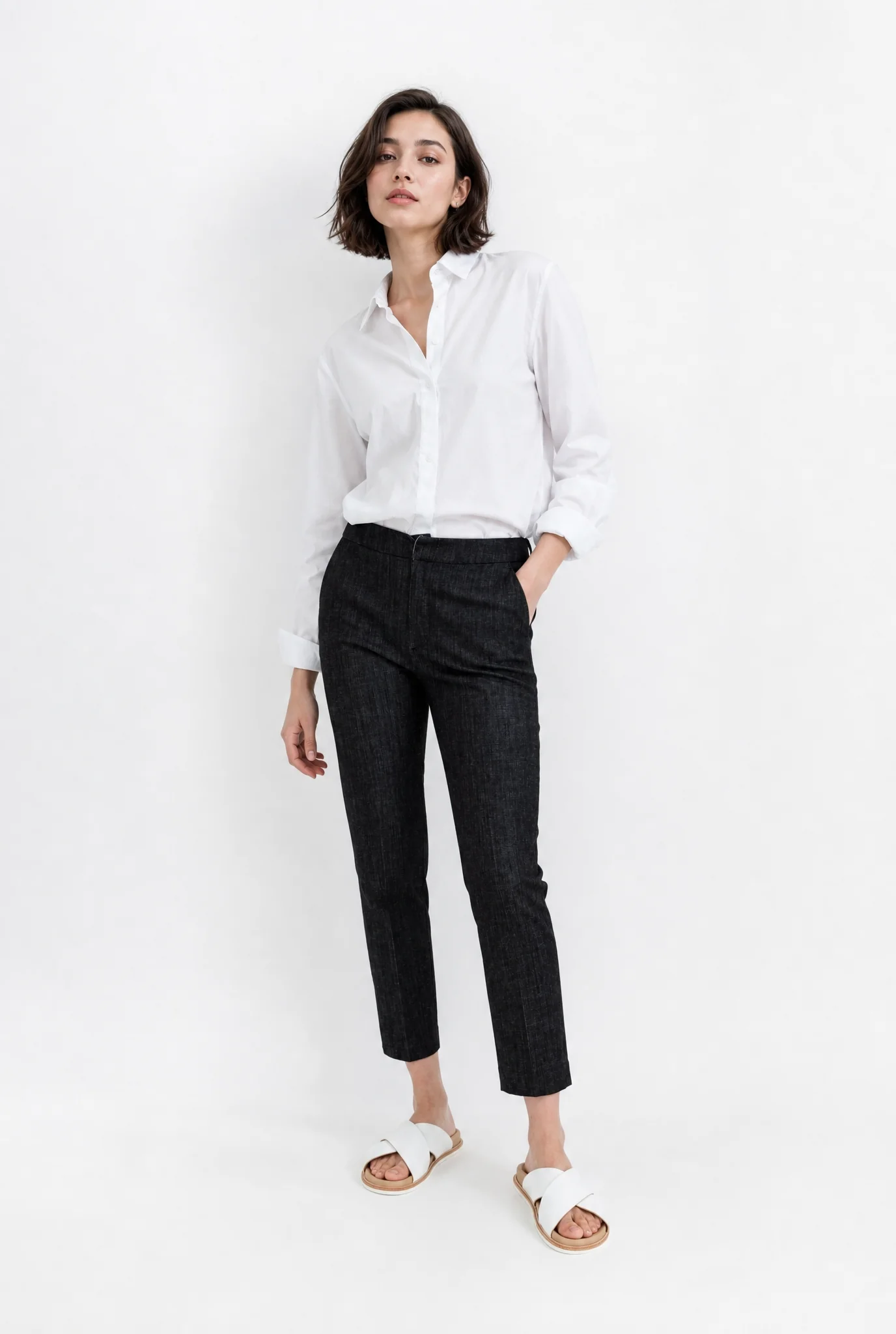 PEYTON ANGLE POCKET TROUSER IN STRETCH DENIM - Image 6