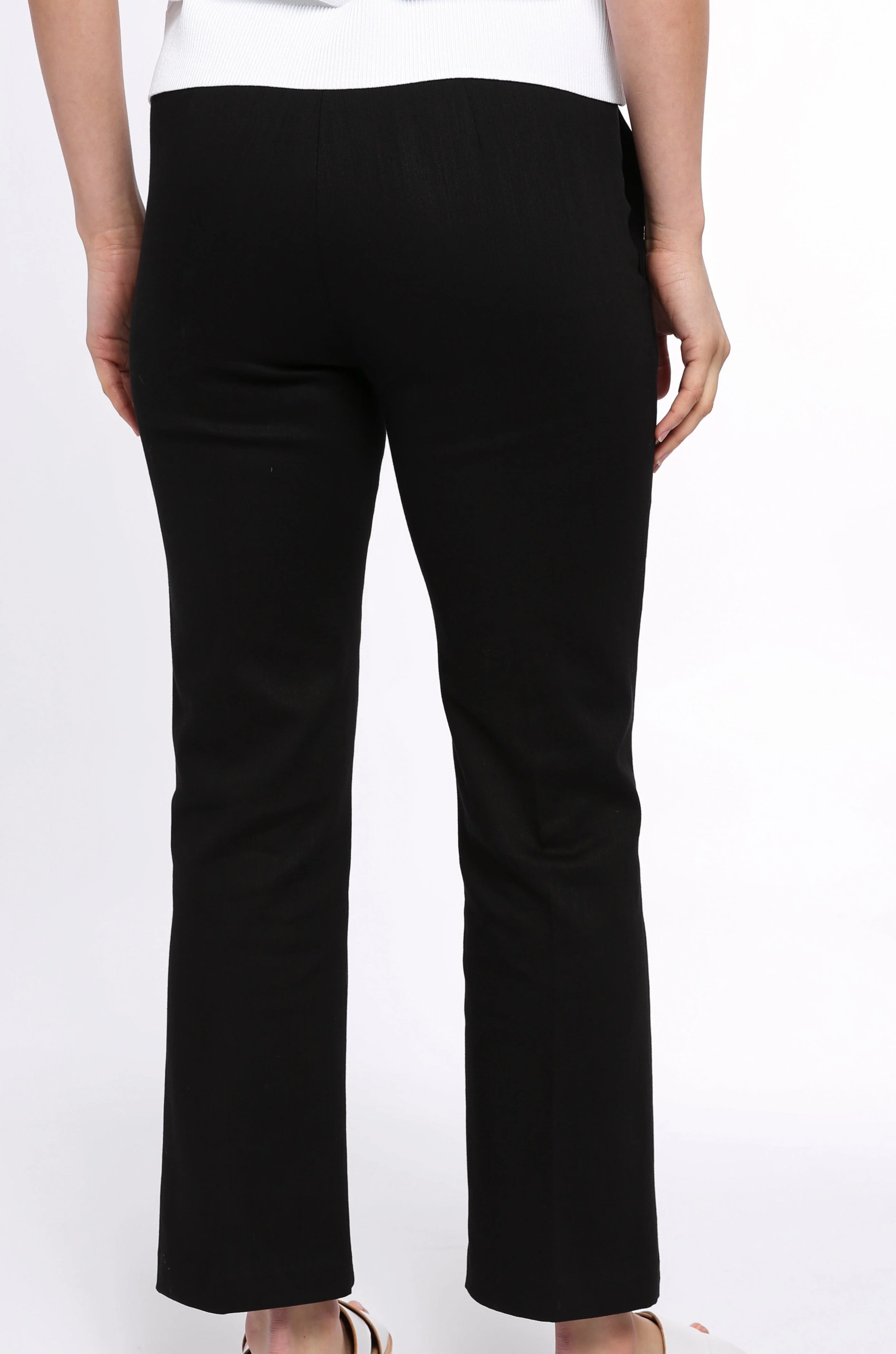 FLARE CROP-LENGTH TROUSER IN STRETCH COTTON DENIM - Image 7