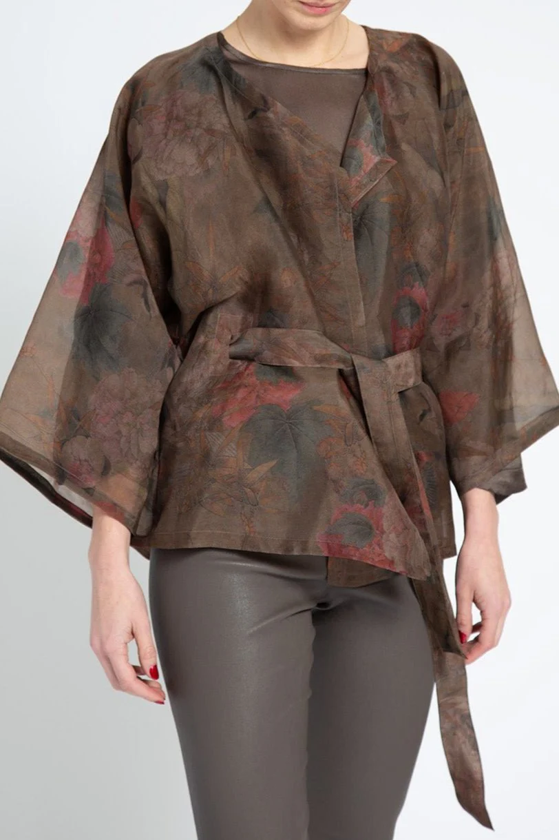 NIKKI COCOON BACK JACKET IN SILK ORGANZA - Image 3