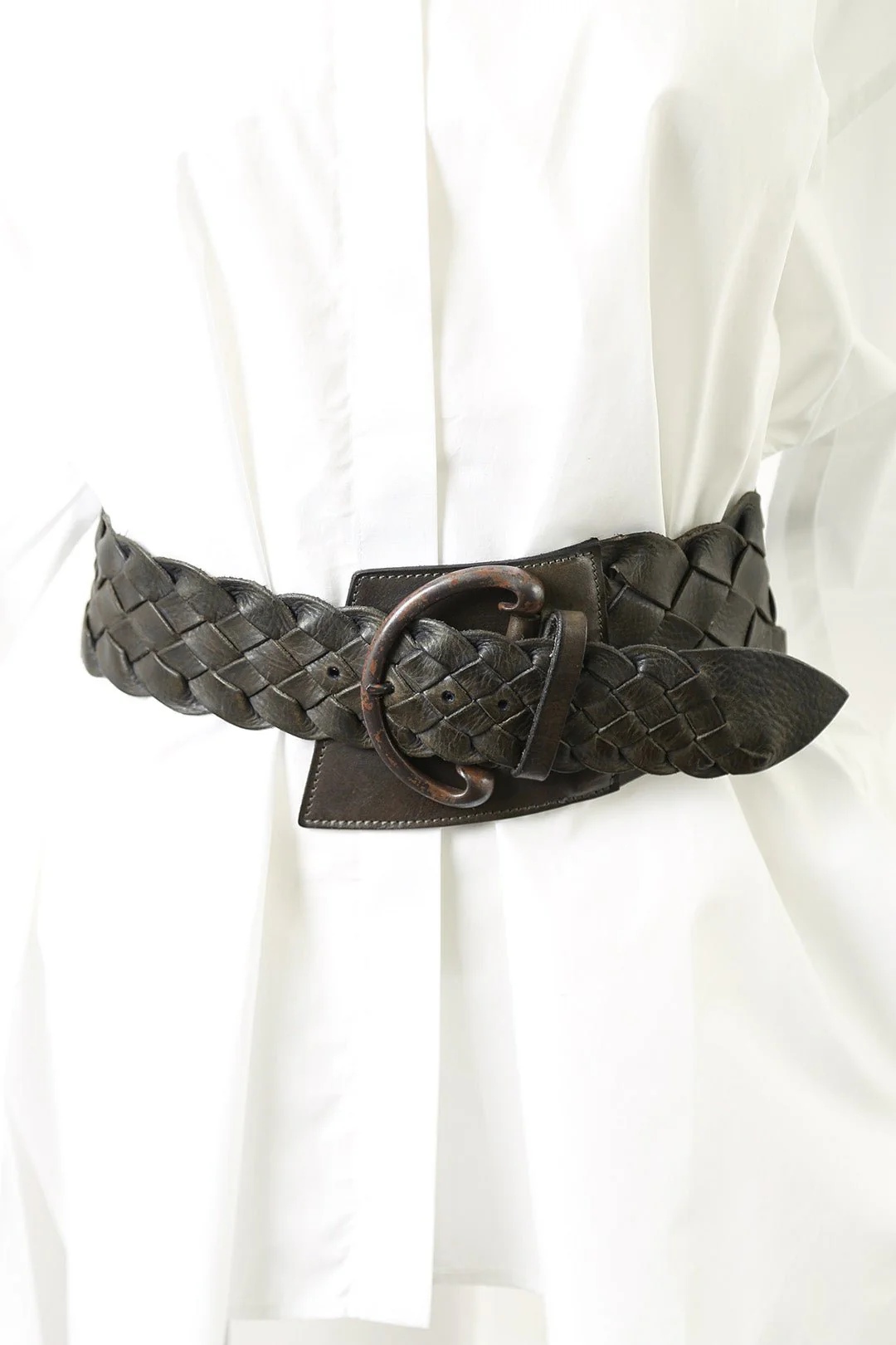 GIACOMO WOVEN BELT IN LEATHER - Image 2
