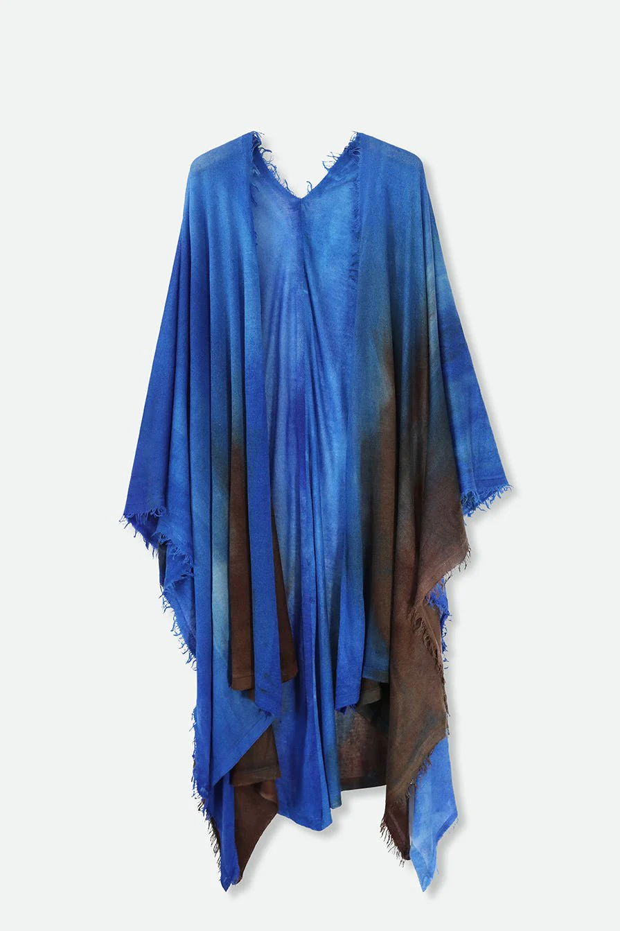 ROSELLA HANDPAINTED CASHMERE CARDIGAN IN COBALT BLUE - Image 2