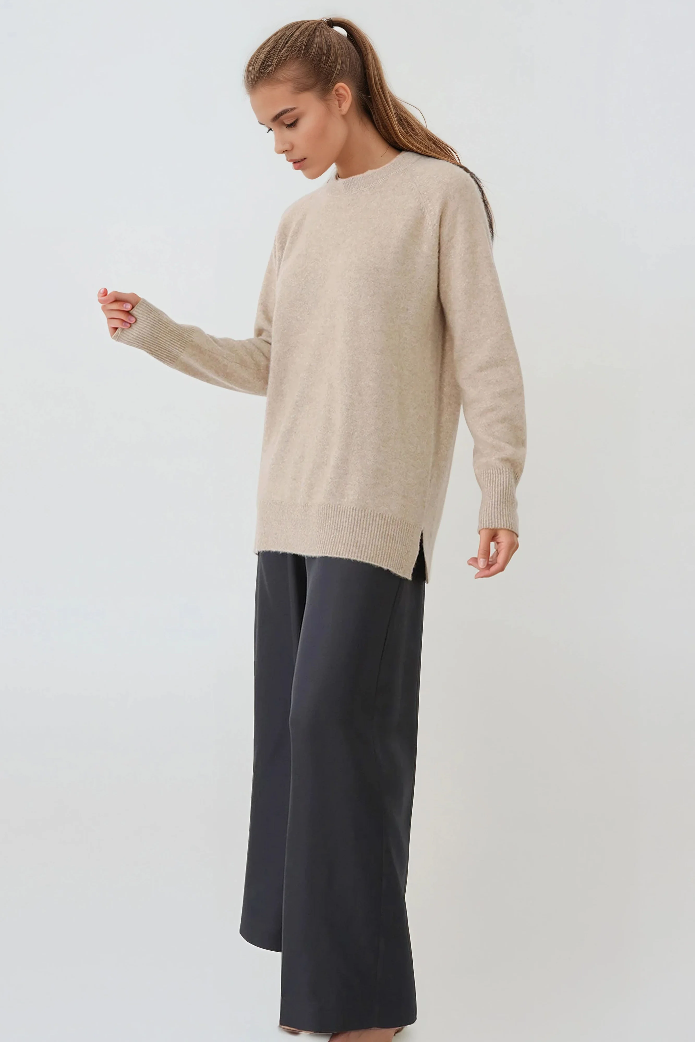 PRIYA SILK TWILL WIDE LEG PANT - Image 4