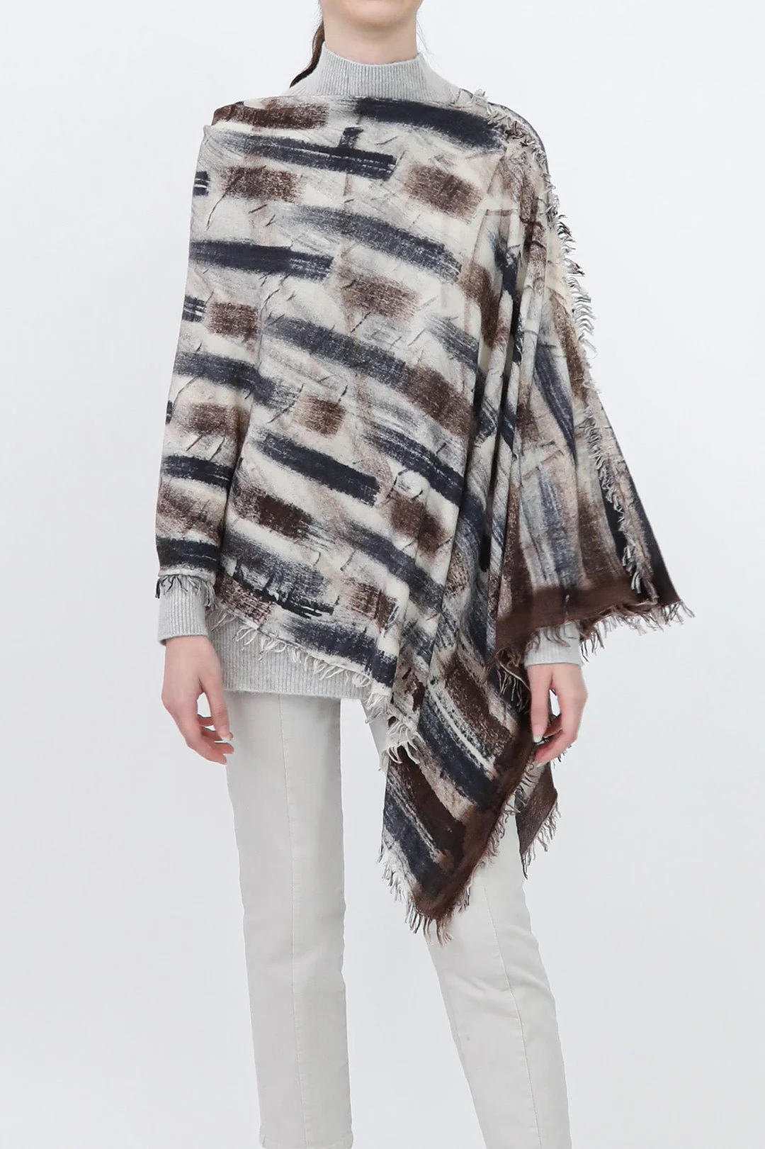 VARA HAND-DYED WOOL CASHMERE BLEND PAINTED GRAPHITE - Image 2