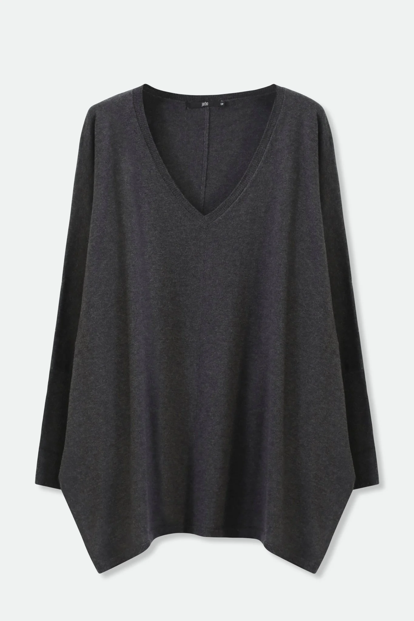LENA LONG SLEEVE V-NECK PONCHO IN PIMA COTTON KNIT - Image 2