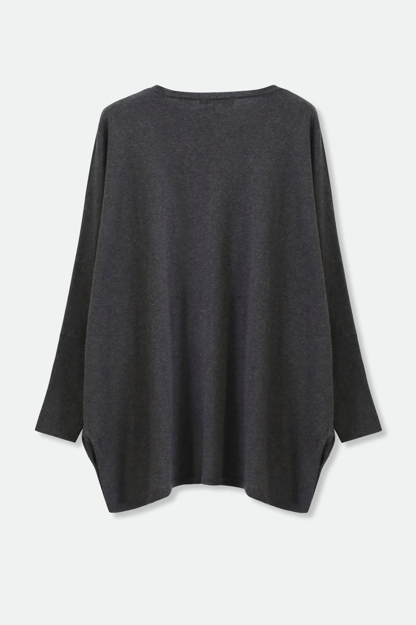 LENA LONG SLEEVE V-NECK PONCHO IN PIMA COTTON KNIT - Image 3