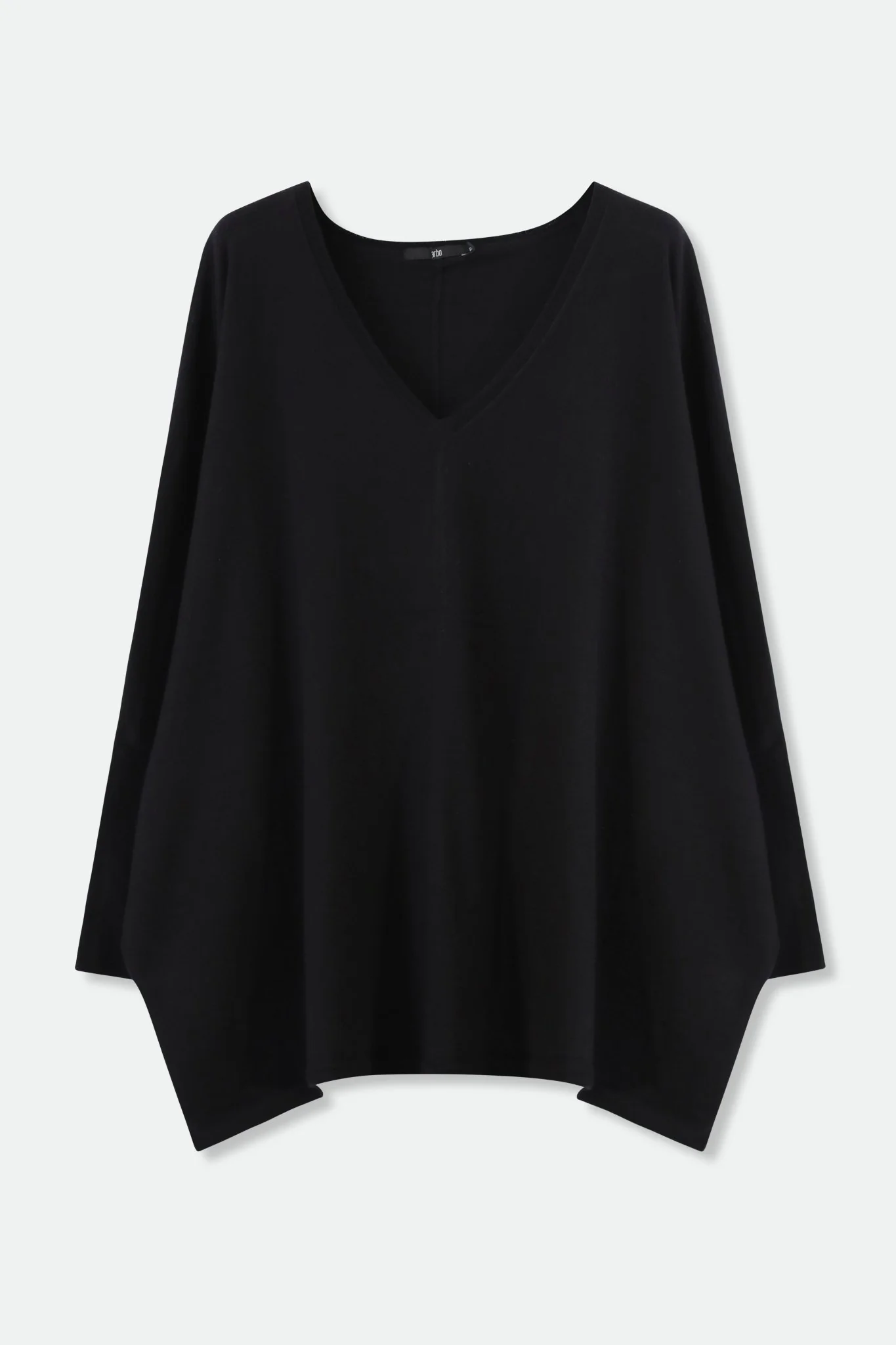 LENA LONG SLEEVE V-NECK PONCHO IN PIMA COTTON KNIT - Image 5