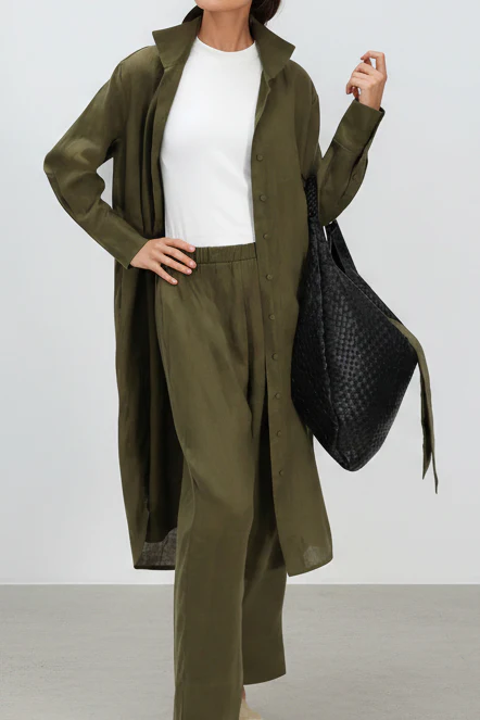 SHIRTDRESS DUSTER IN PREMIUM ITALIAN LINEN - Image 8