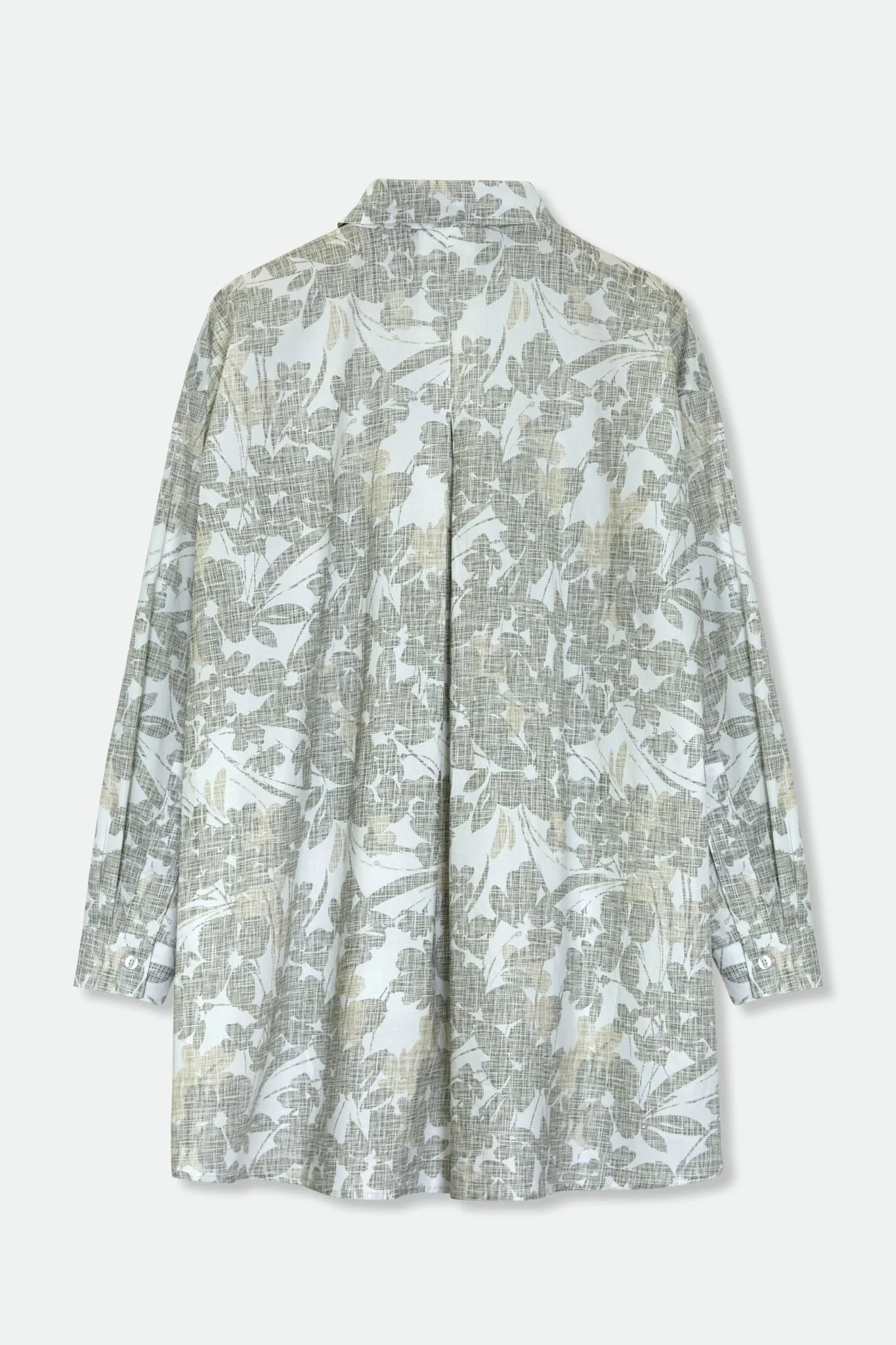 ADDIE SHIRT IN PRINTED ITALIAN COTTON GREY FLORAL - Image 3