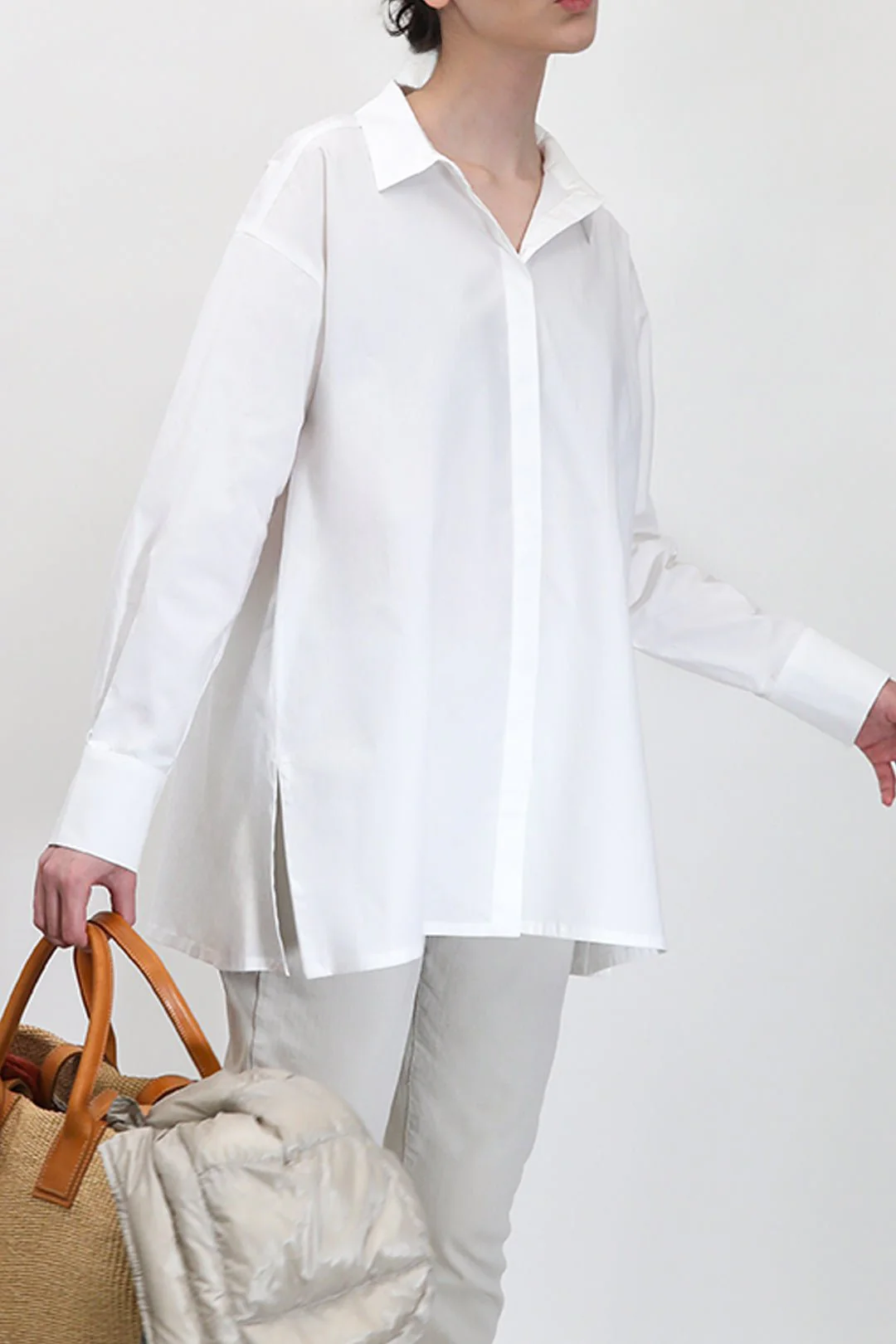 SELLA SHIRT IN ITALIAN COTTON POPLIN WHITE - Image 2