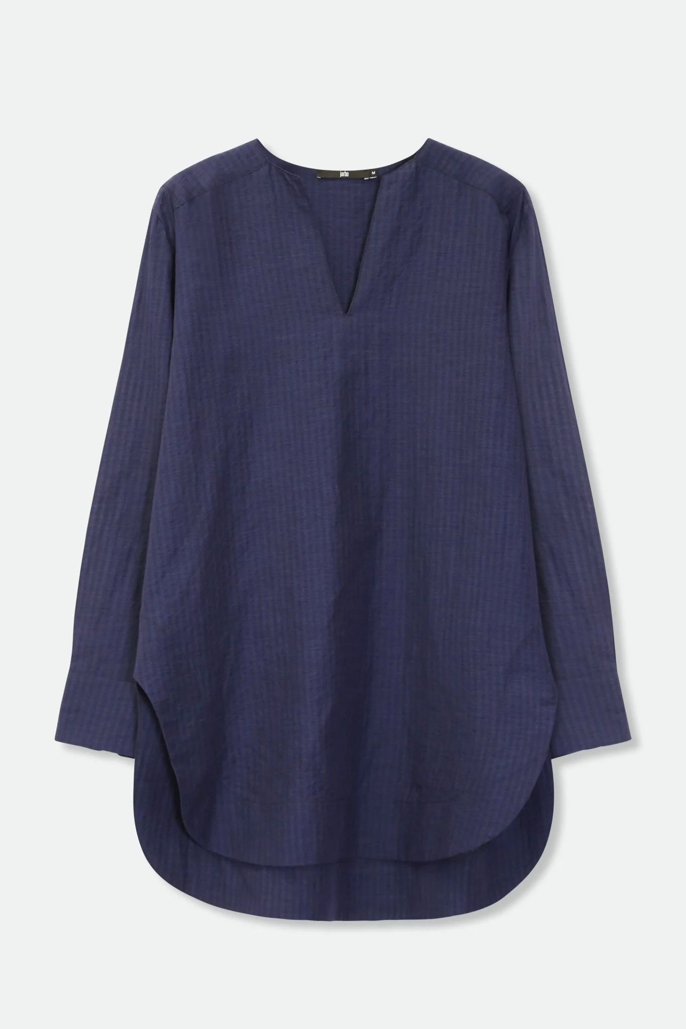 MARAKESH SHIRT IN ITALIAN COTTON-LINEN NAVY BLUE - Image 2