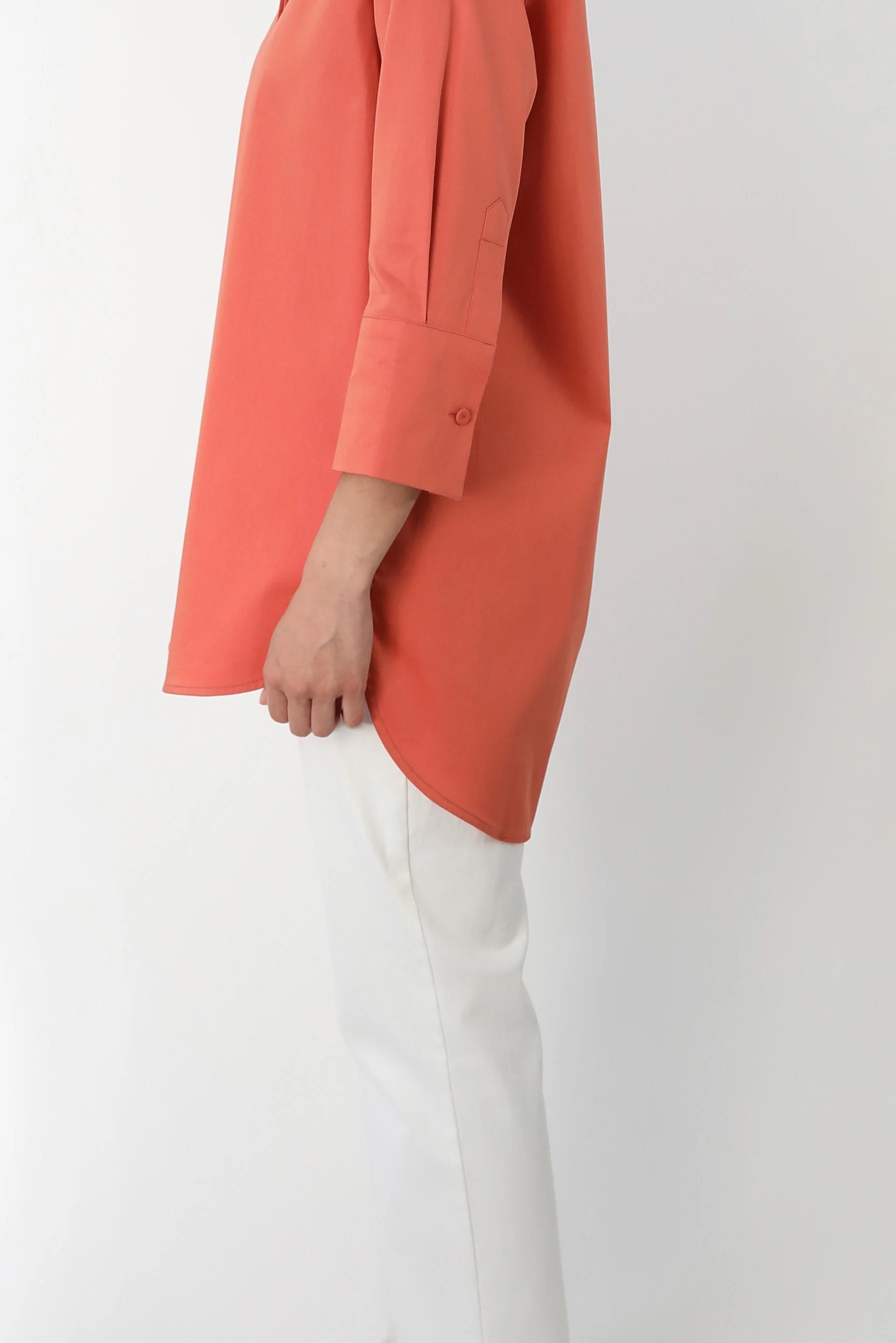 SADIE 3/4 SLEEVE SHIRT IN ITALIAN COTTON POPLIN STRETCH - Image 4