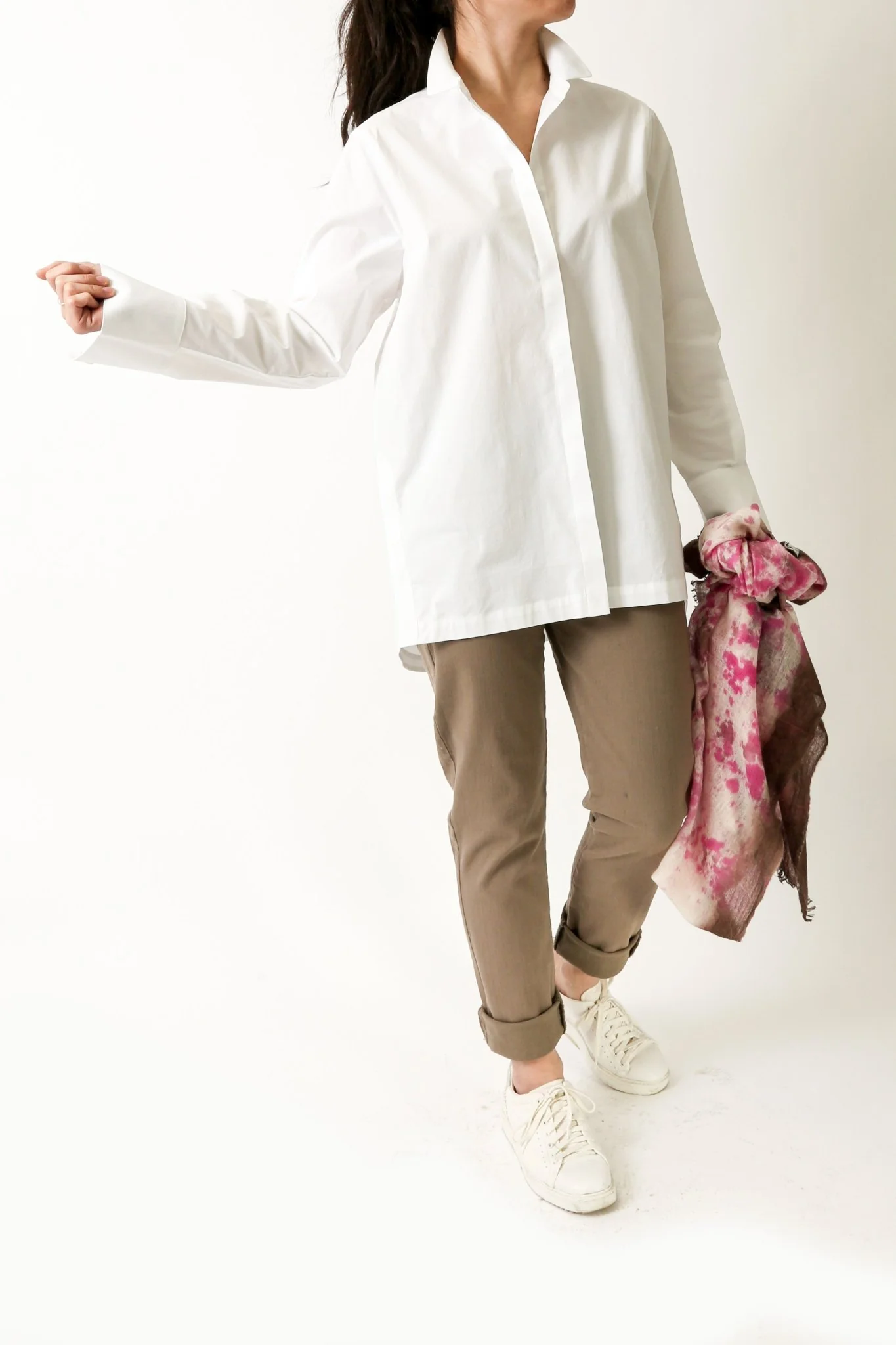 BETTE SHIRT IN 100% ITALIAN COTTON CYPRESS LIGHT BLUE - Image 3