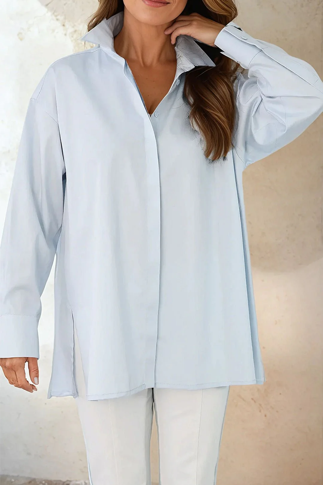 ADRIA SHIRT IN ITALIAN COTTON POPLIN STRETCH - Image 5