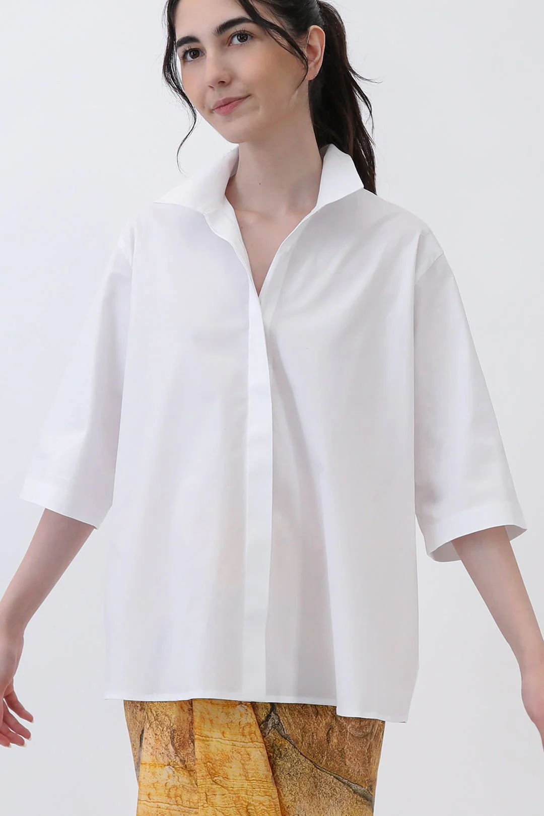 CAMP SHIRT IN ITALIAN COTTON POPLIN STRETCH - Image 4