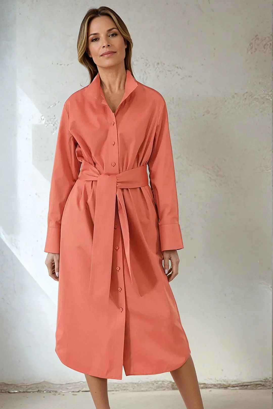 SHIRTDRESS DUSTER IN PREMIUM ITALIAN COTTON - Image 5