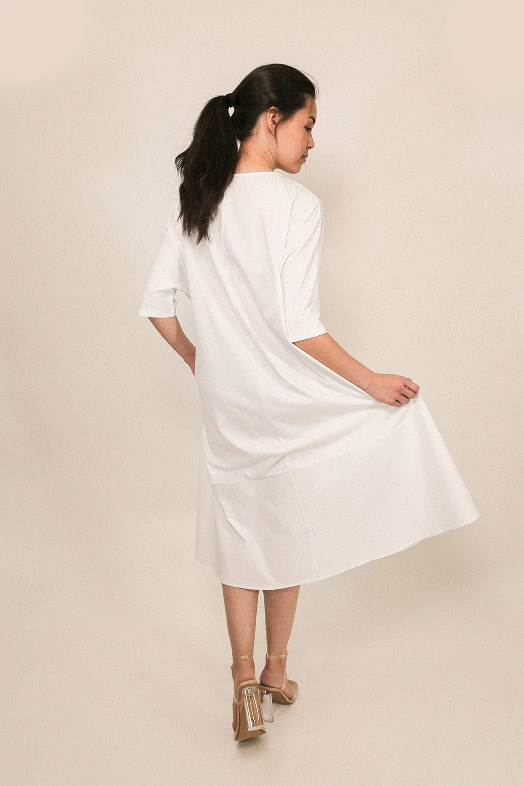 DAVINA MAXI DRESS IN ITALIAN JERSEY AND POPLIN COTTON - Image 6