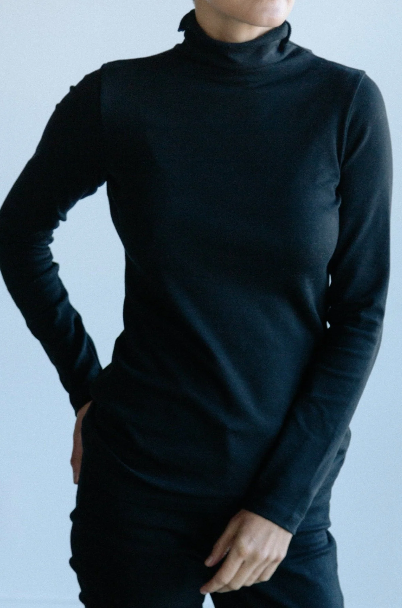 LONG SLEEVE TURTLENECK IN PIMA COTTON STRETCH - Image 3