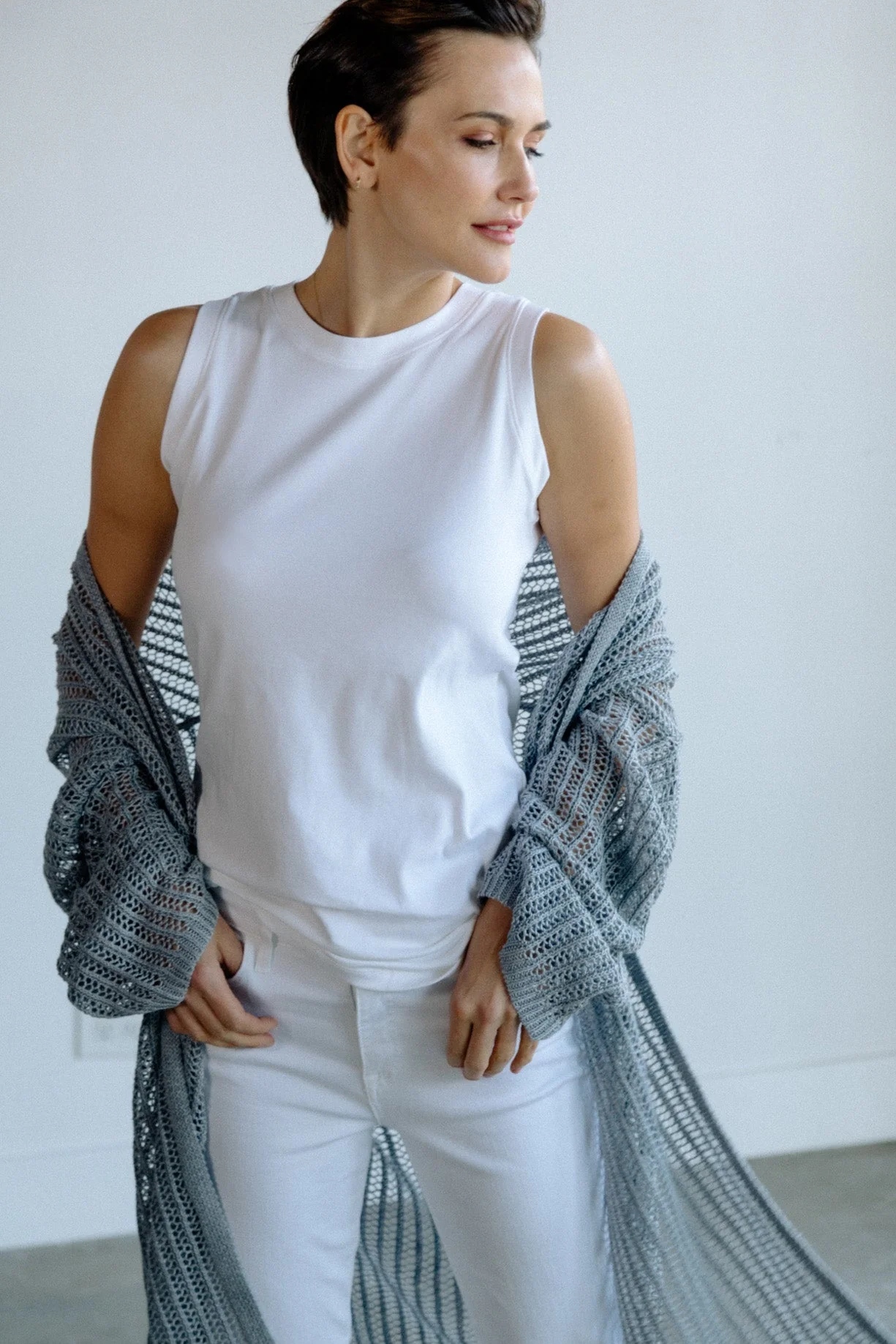 MUSCLE TANK TUNIC LENGTH IN PIMA COTTON STRETCH - Image 9