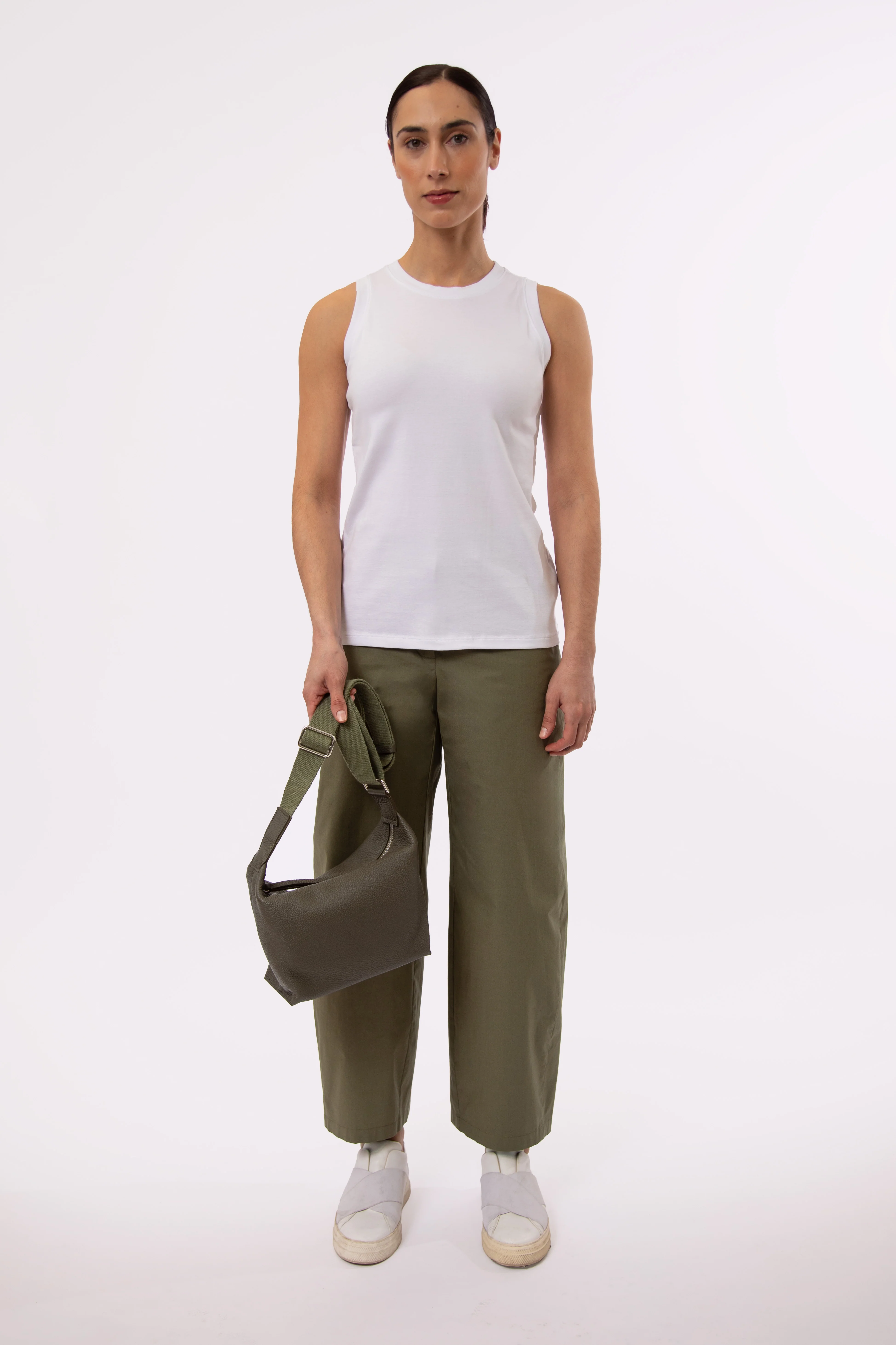 MUSCLE TANK HIP LENGTH IN PIMA COTTON STRETCH - Image 2