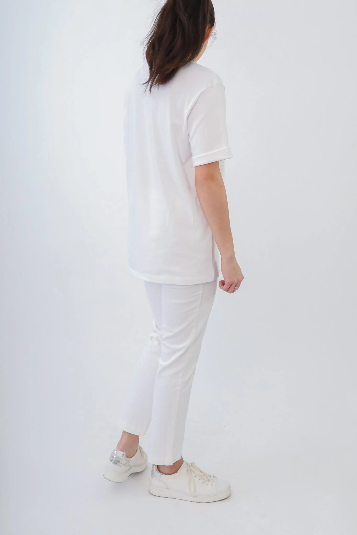 BOYFRIEND CREW T-SHIRT IN PIMA COTTON STRETCH - Image 7