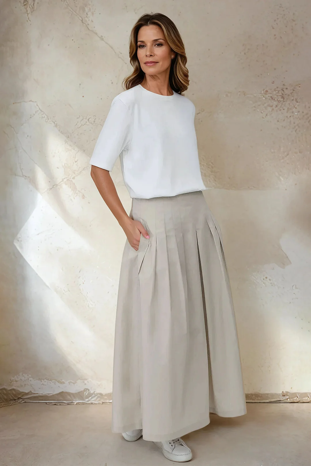 BOYFRIEND CREW T-SHIRT IN PIMA COTTON STRETCH - Image 8