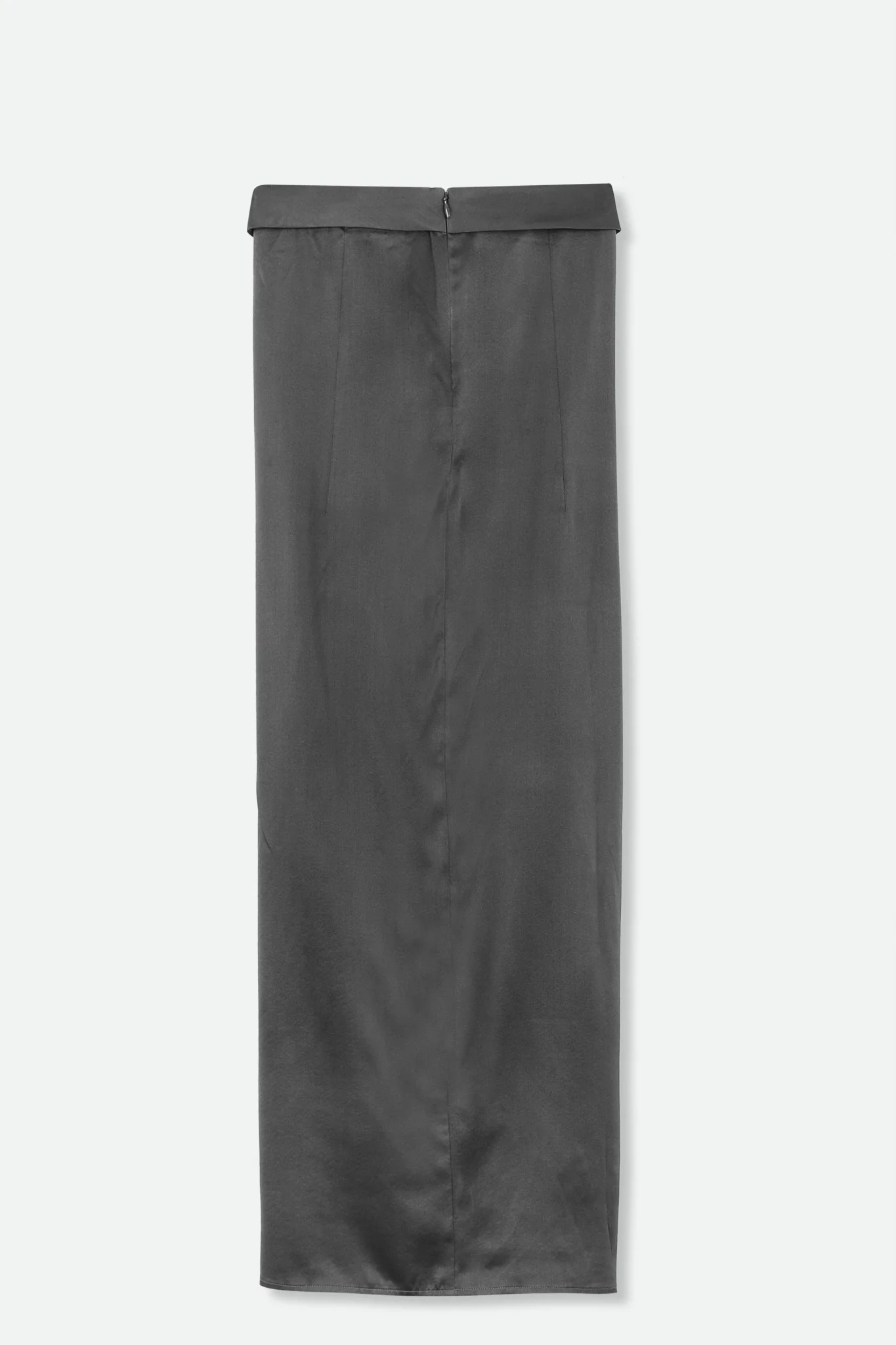 SANAA SARONG SKIRT IN STRETCH SILK CHARMEUSE IN GUNMETAL SILVER - Image 2