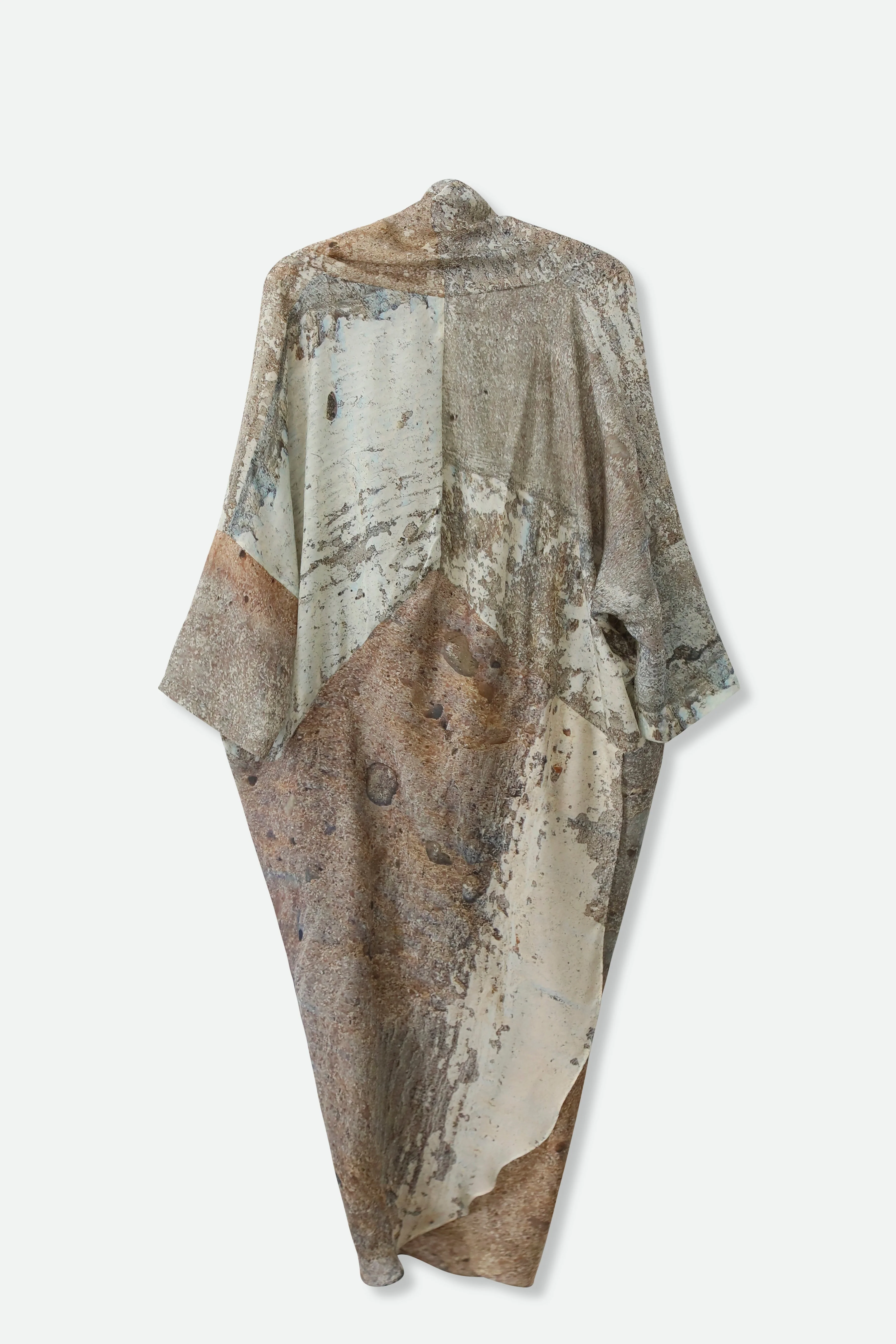 ATHENA CAPE WRAP IN PRINTED SILK VOILE NEUTRAL-BEIGE - Image 4