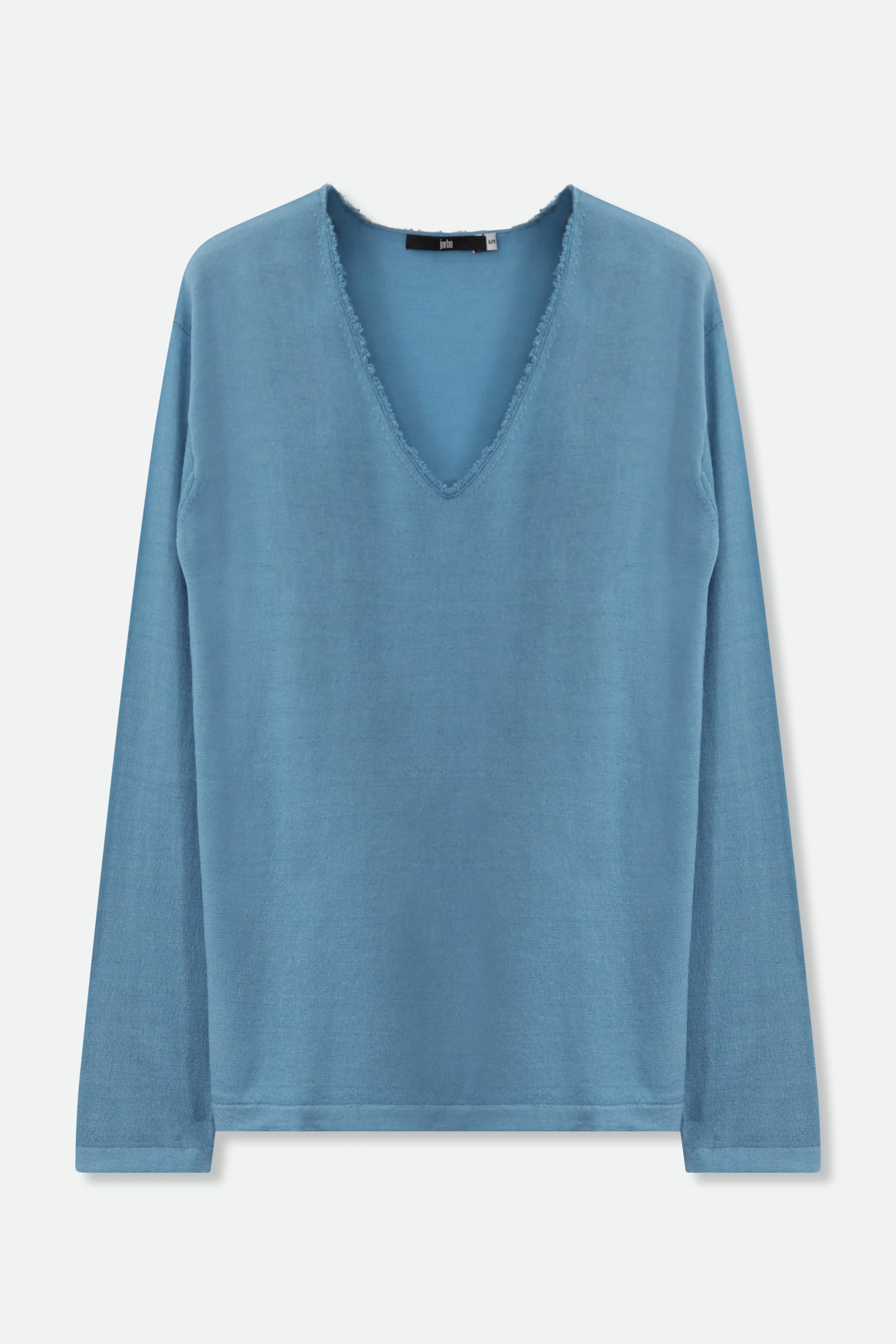 ROWAN OVAL V FRINGE NECK IN HAND-DYED CASHMERE - Image 4