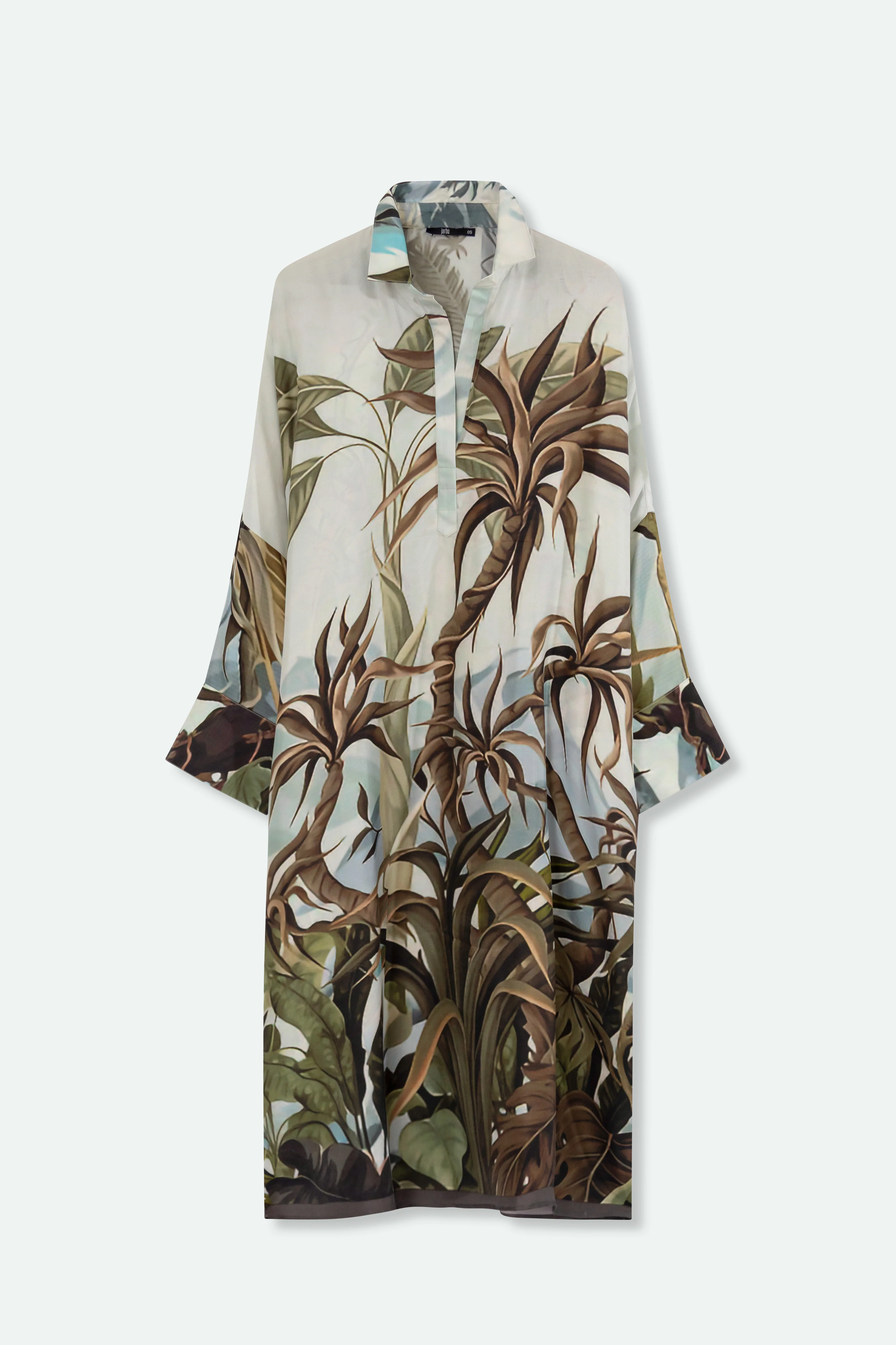 KONA KAFTAN IN SILK TWILL NATURAL PALMS - Image 2