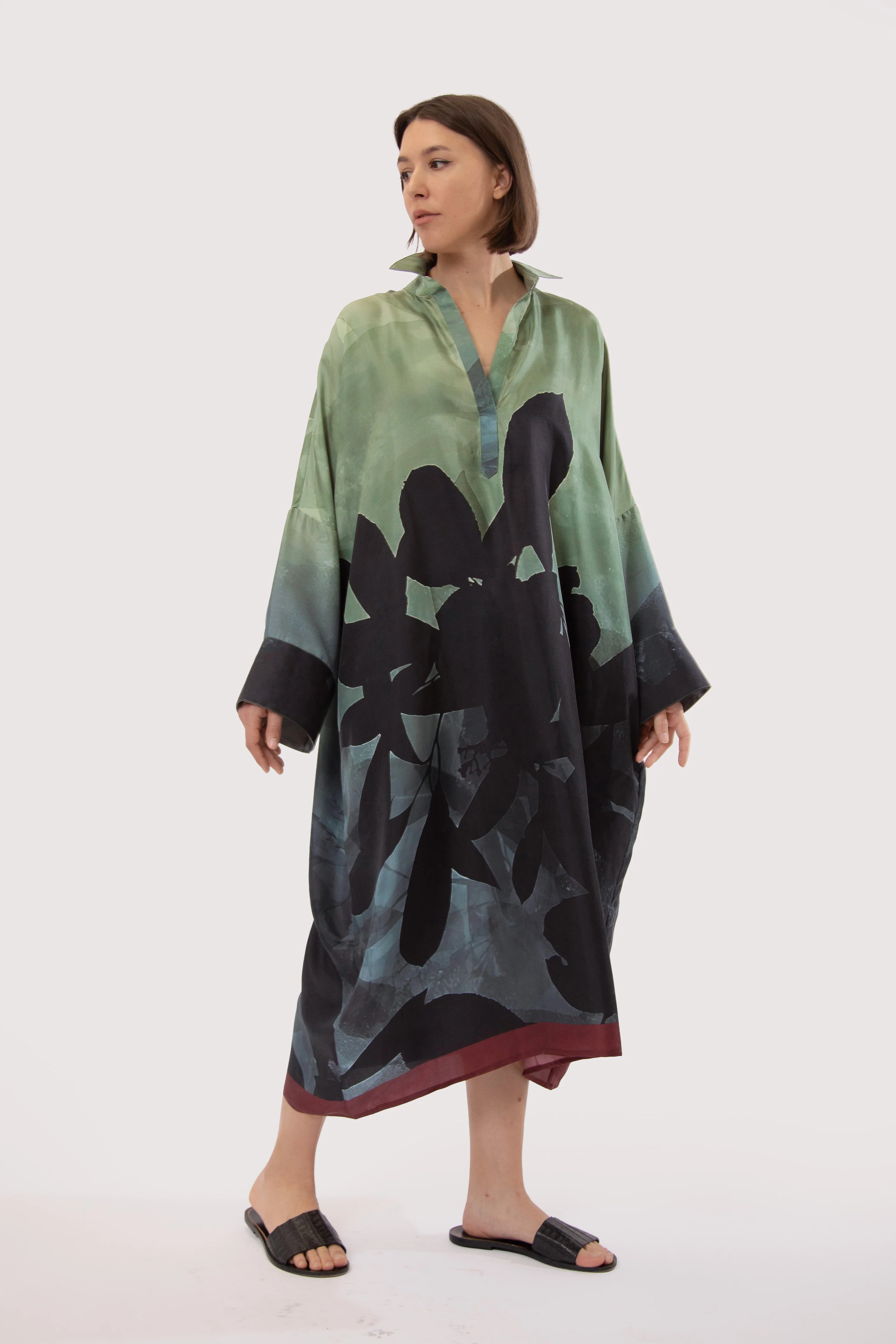 KONA KAFTAN IN SILK TWILL REVES SARCELLE - Image 3
