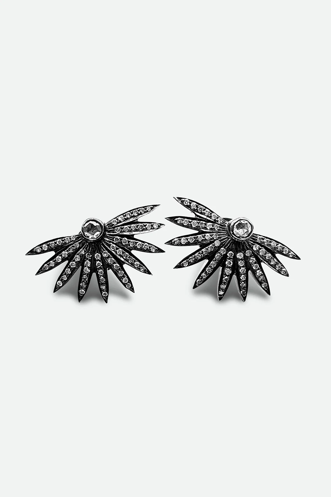 ART DECO LARGE DIAMOND FAN EARRINGS