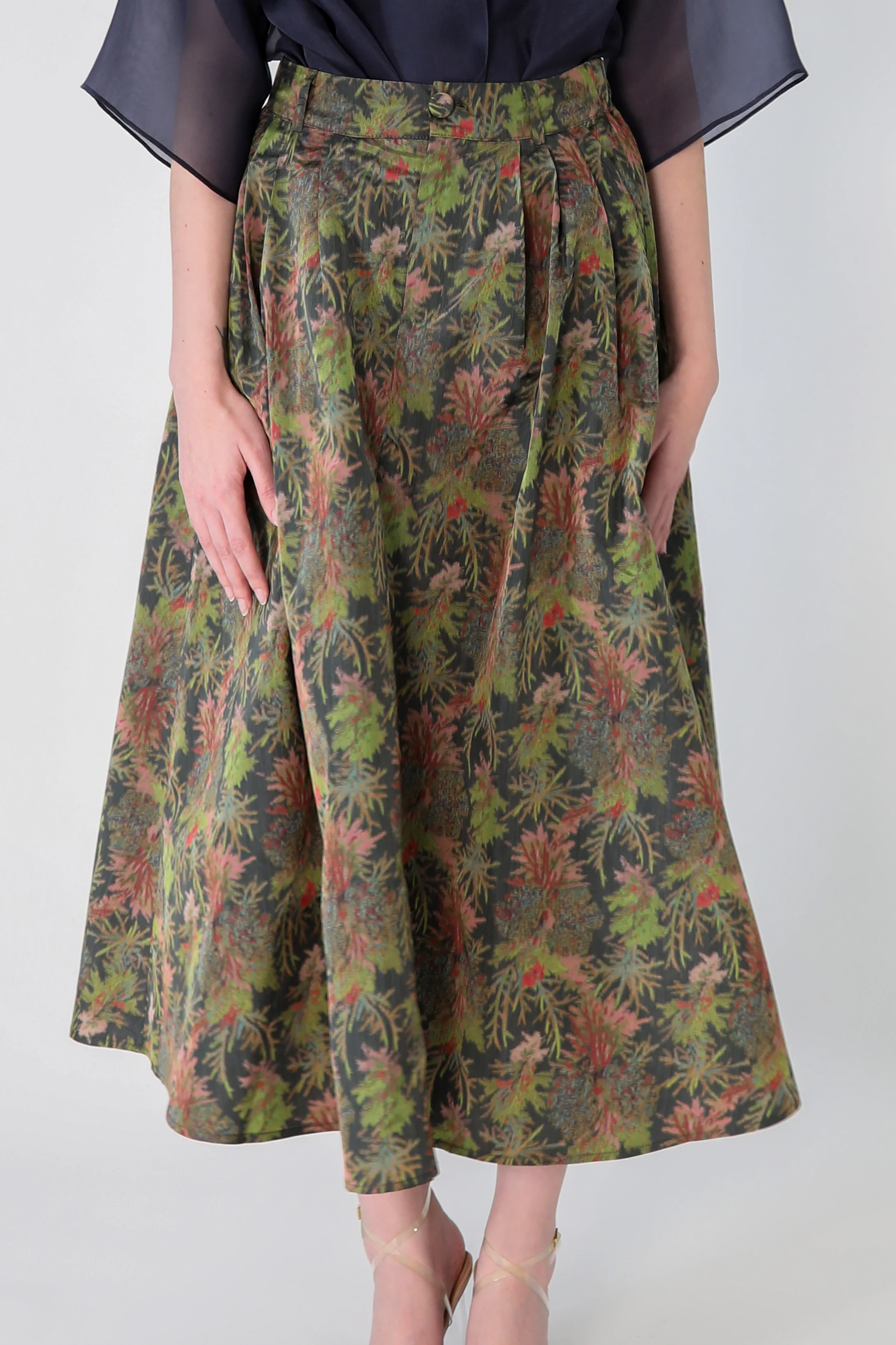 LEA SKIRT IN ITALIAN COTTON PRINTEMPS