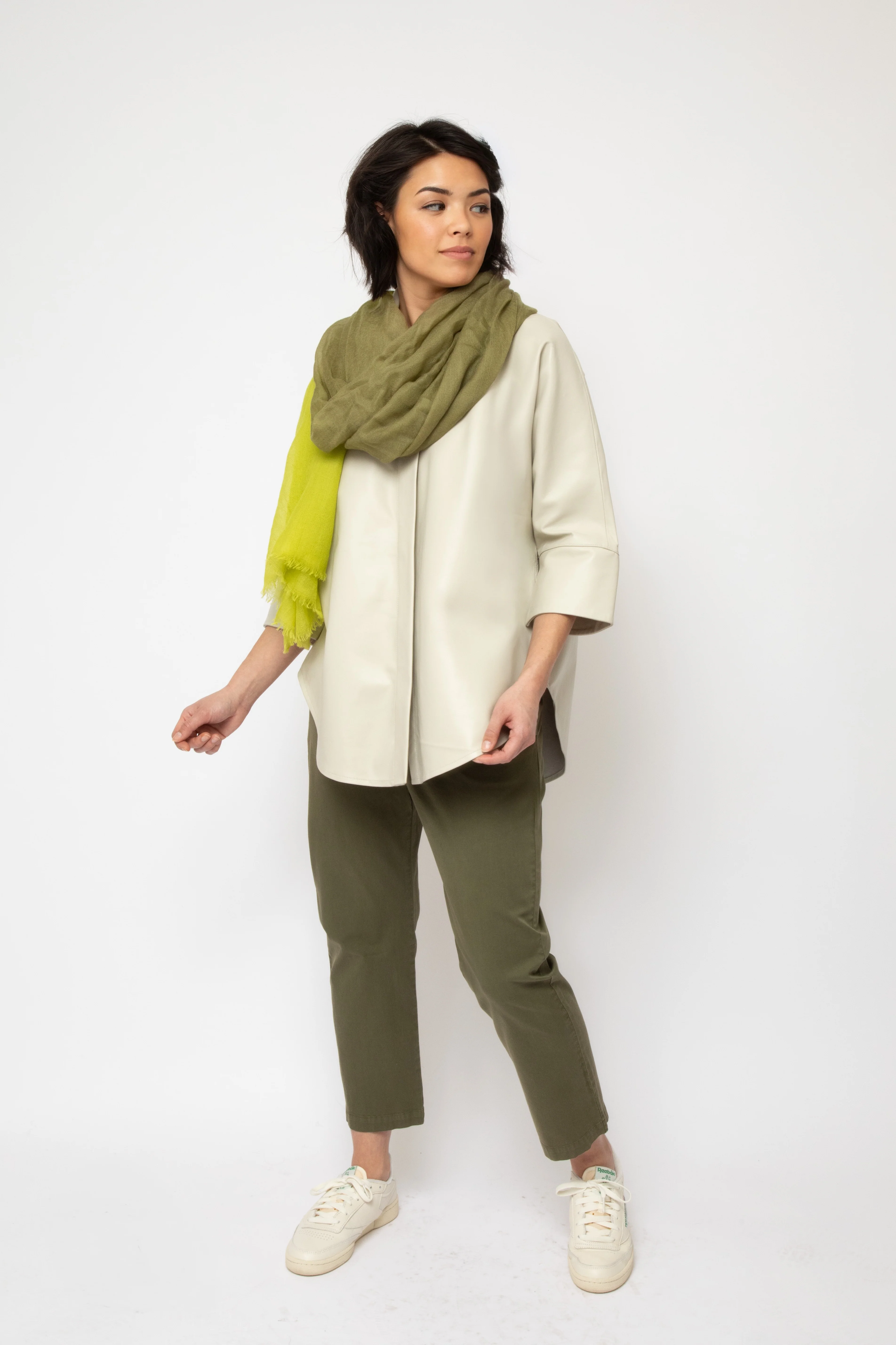 ARMY SAFARI LIGHTWEIGHT SCARF IN HAND DYED CASHMERE - Image 2