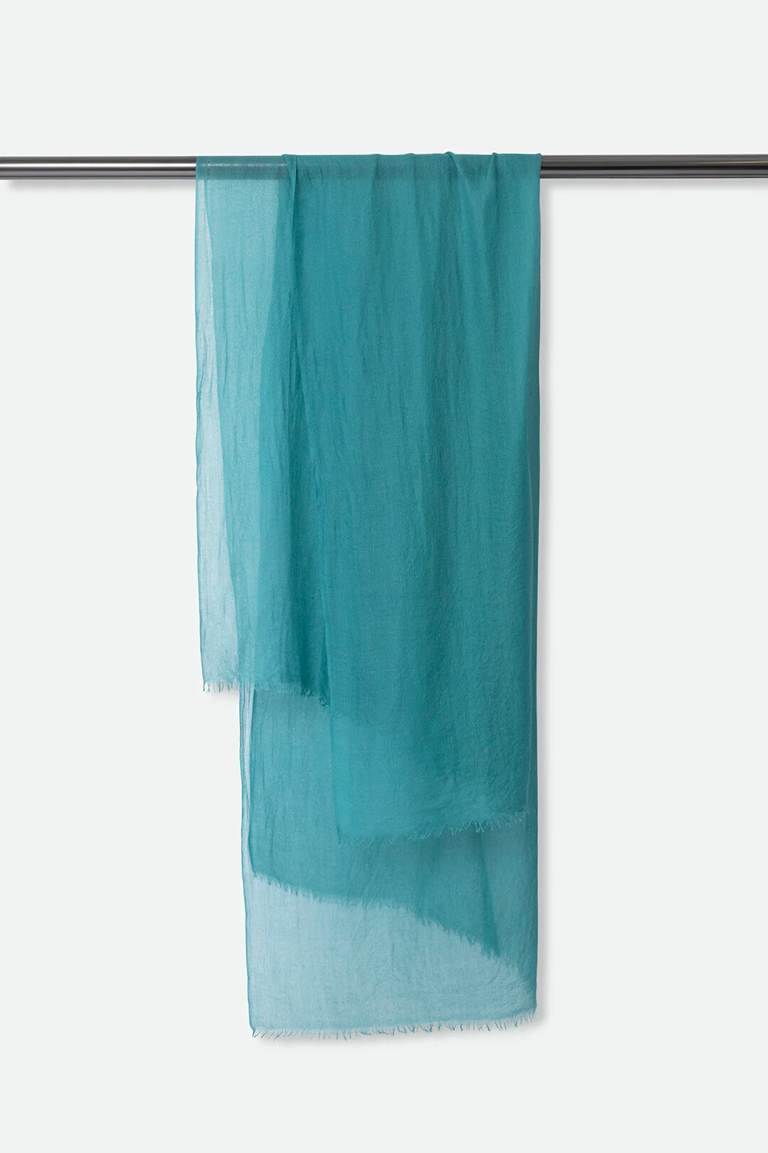 OCEAN BLUE LIGHTWEIGHT SCARF IN HAND DYED CASHMERE - Image 2